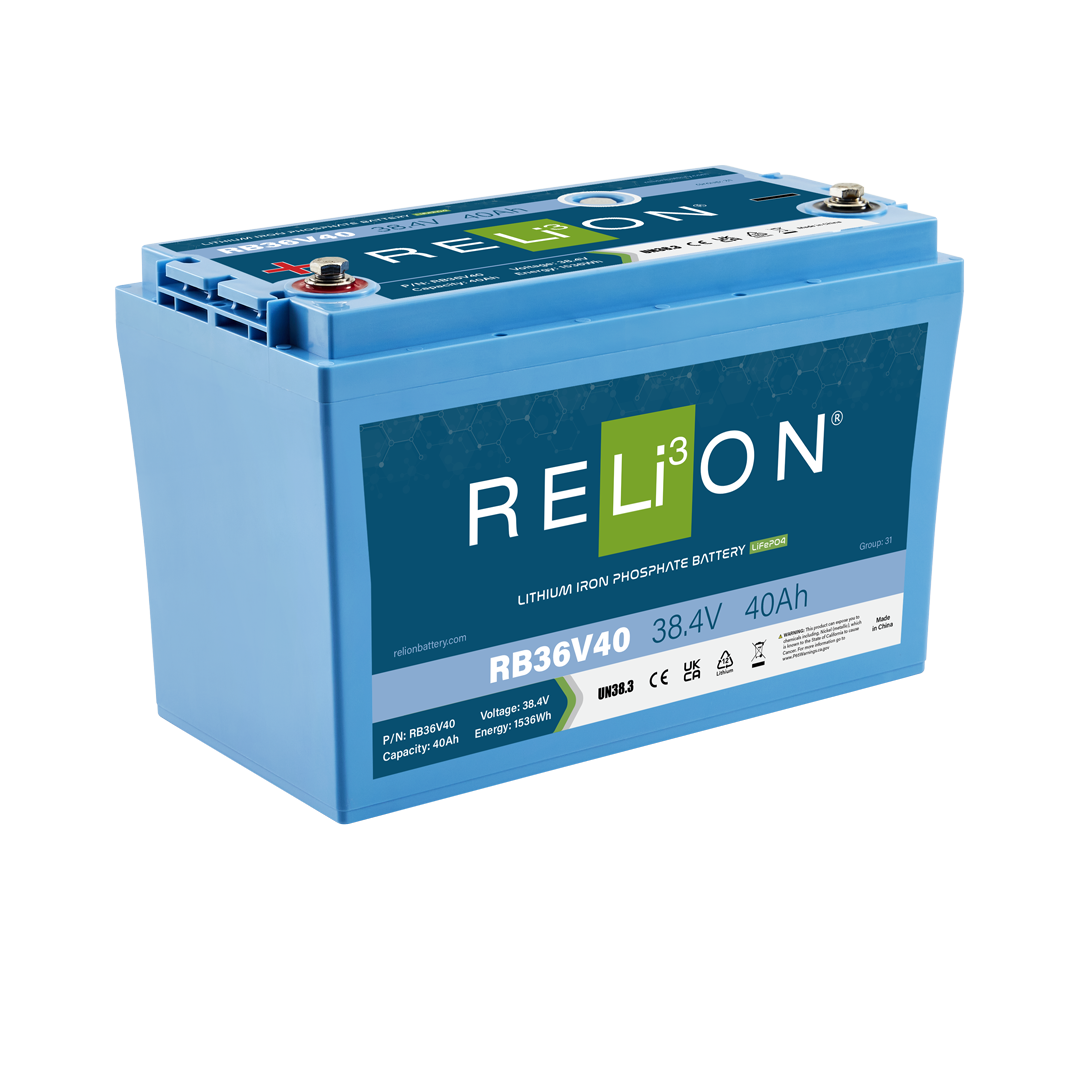 Relion RB36V40 LiFePO4 Lithium Battery 36V 40Ah Group 31 Deep Cycle