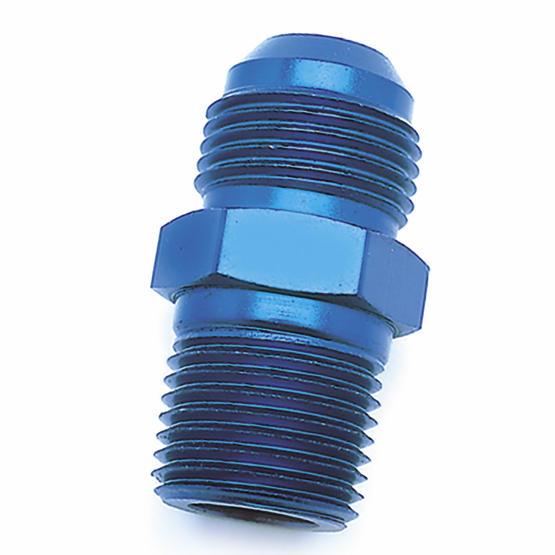 SPEEDFX 561696 Straight Flare to Pipe Adapter -16AN x 1 Inch NPTF Blue Anodized Aluminum
