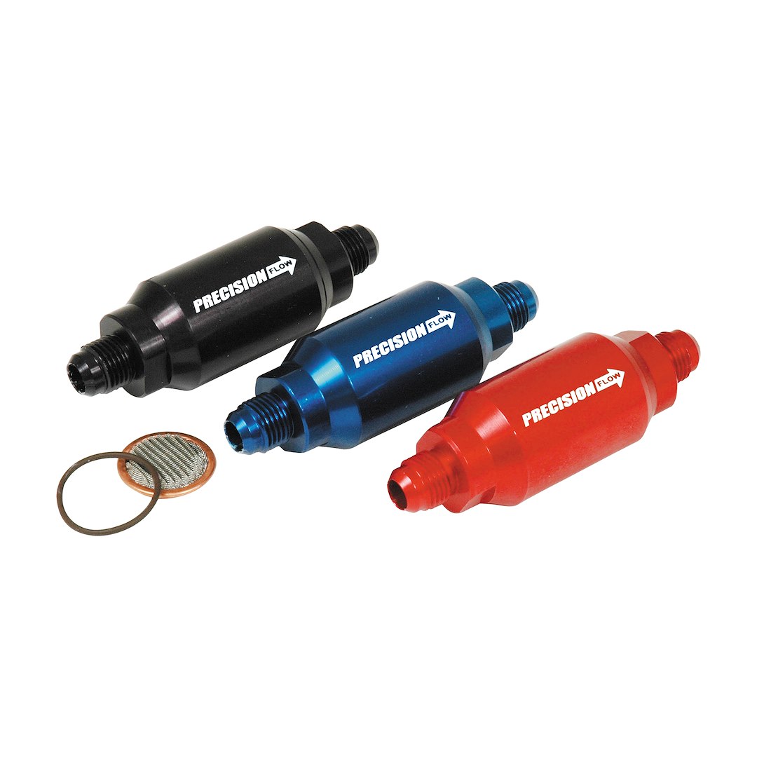 SPEEDFX 5779080BL Inline Fuel Filter -8AN 4 Inch Blue Anodized Aluminum