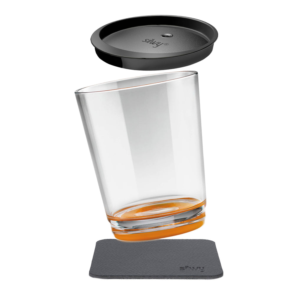 Silwy Drinkware S025-1508-1 Magnetic Drinking Cup with Nano Gel Pad - Orange