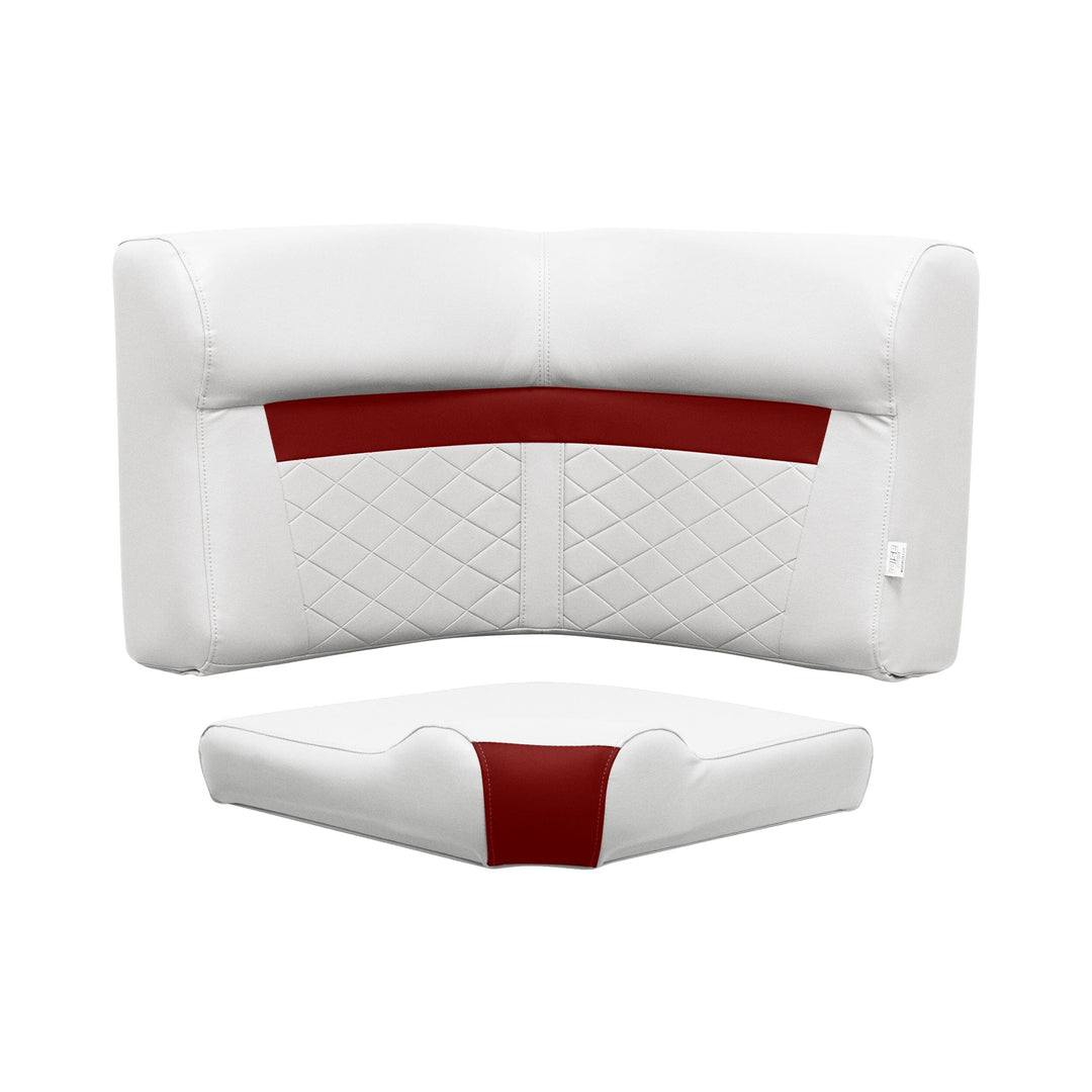 Wise Seating DLX133-1906 DLX Series Pontoon Corner Cushion Set White/Crimson Red