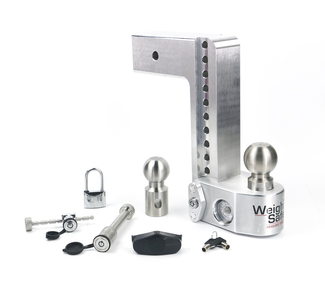 Weigh Safe WS10-3-SET Adjustable Ball Mount Hitch 10" Drop 3" Shank with Built-In Scale