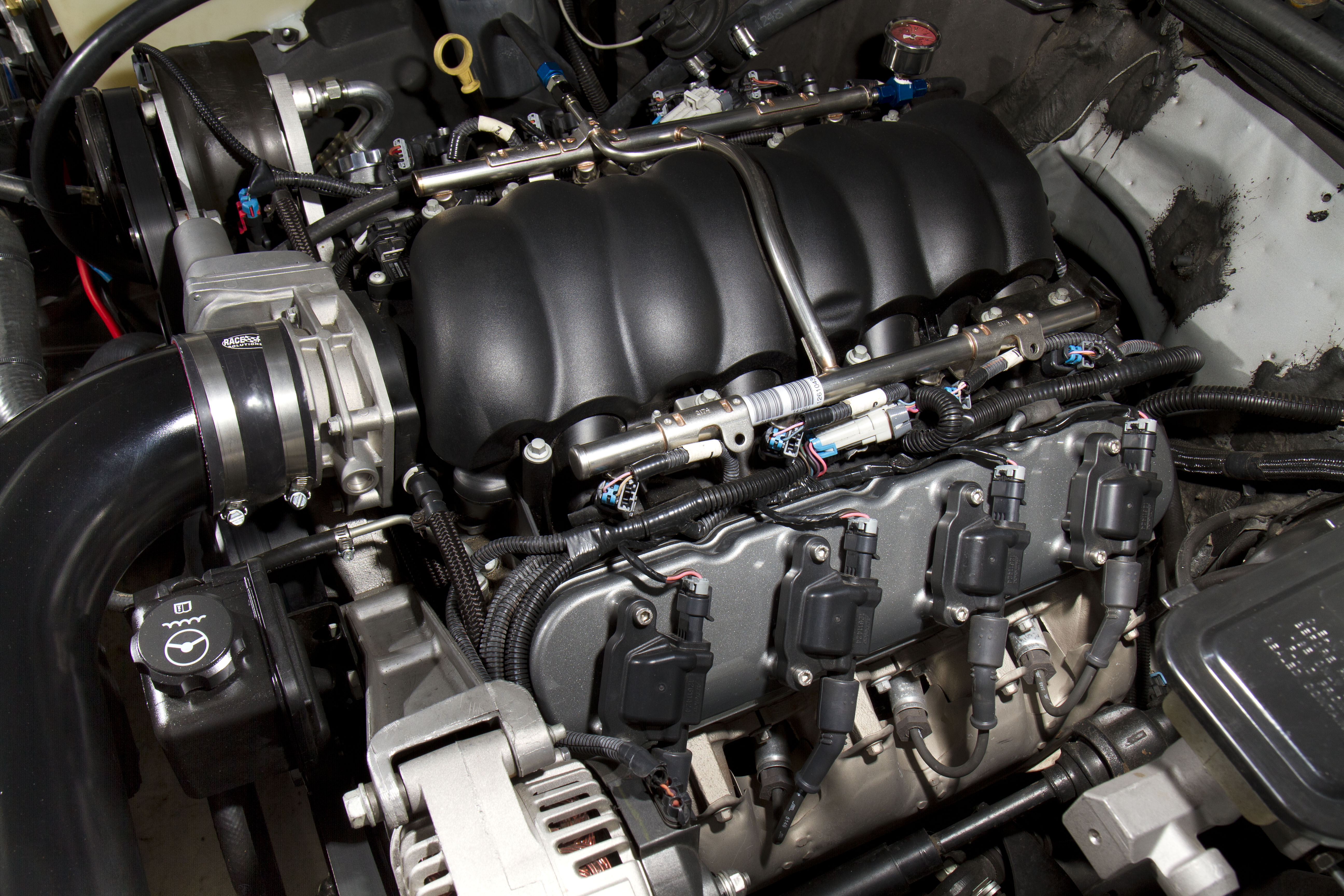 Picture of Holley 24191 LS Valve Covers Black Krinkle Finish with Coil Mounts