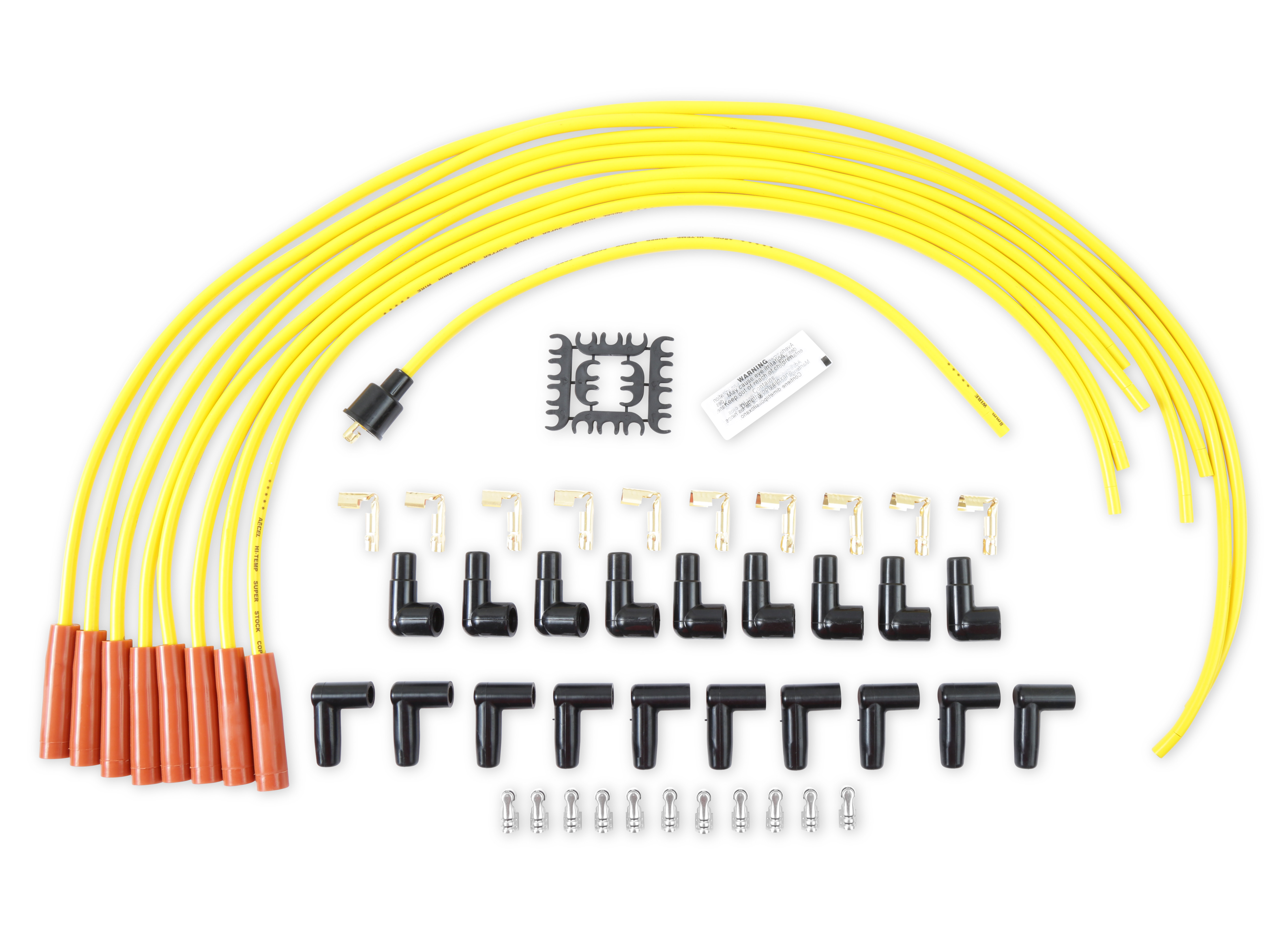 Picture of Accel 4038 8mm Spark Plug Wire Set Yellow with Orange Boots