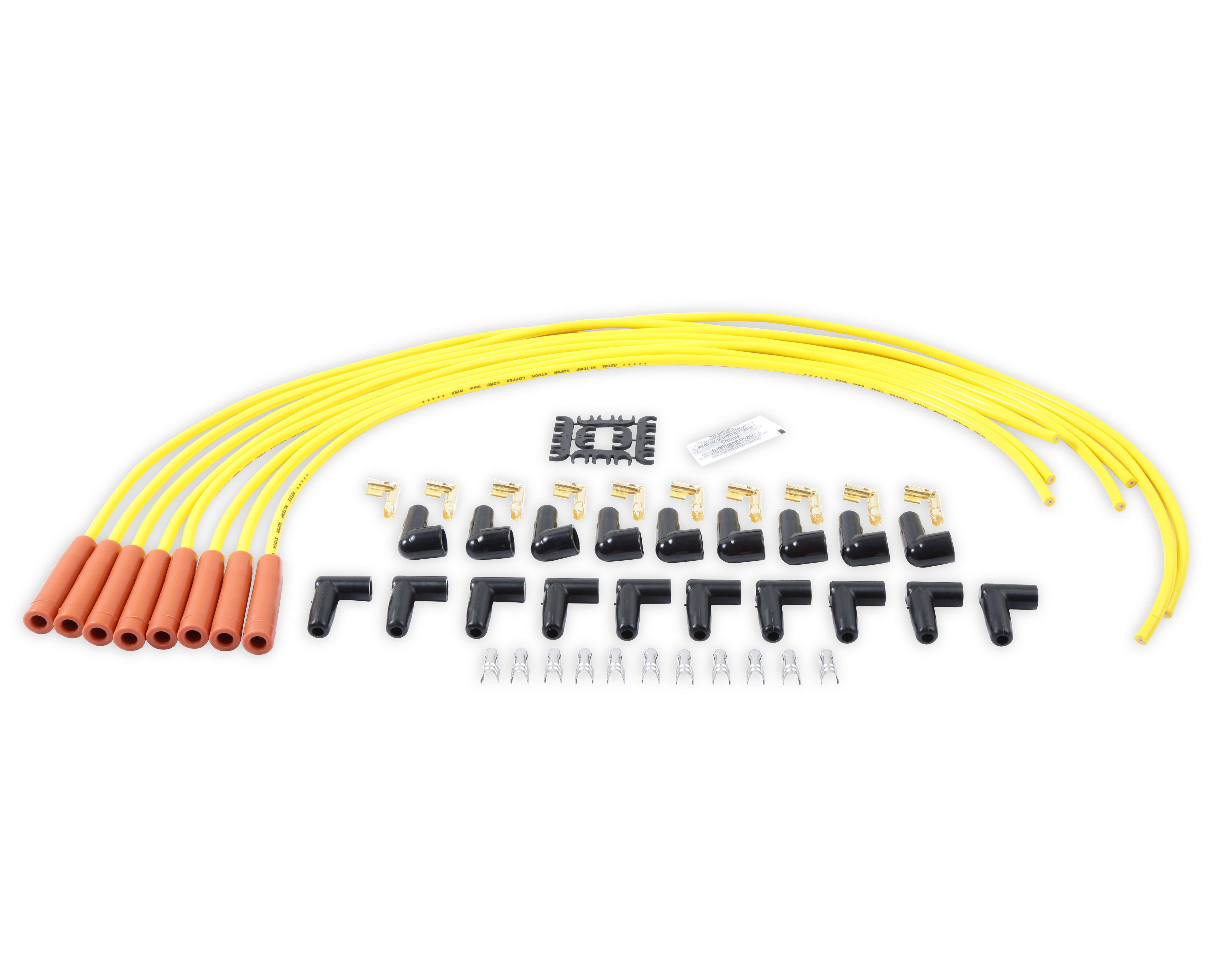 Picture of Accel 4038 8mm Spark Plug Wire Set Yellow with Orange Boots