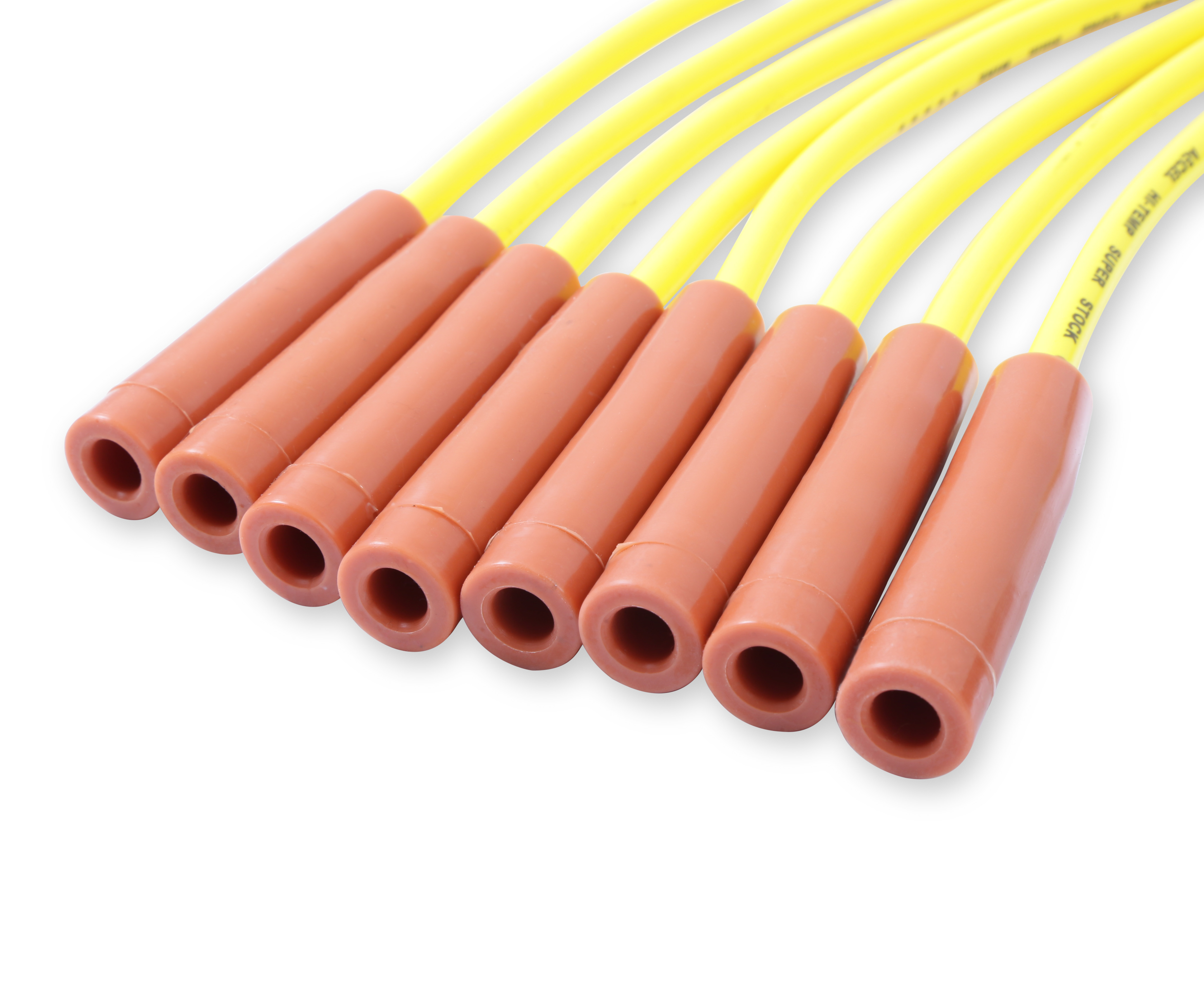 Picture of Accel 4038 8mm Spark Plug Wire Set Yellow with Orange Boots