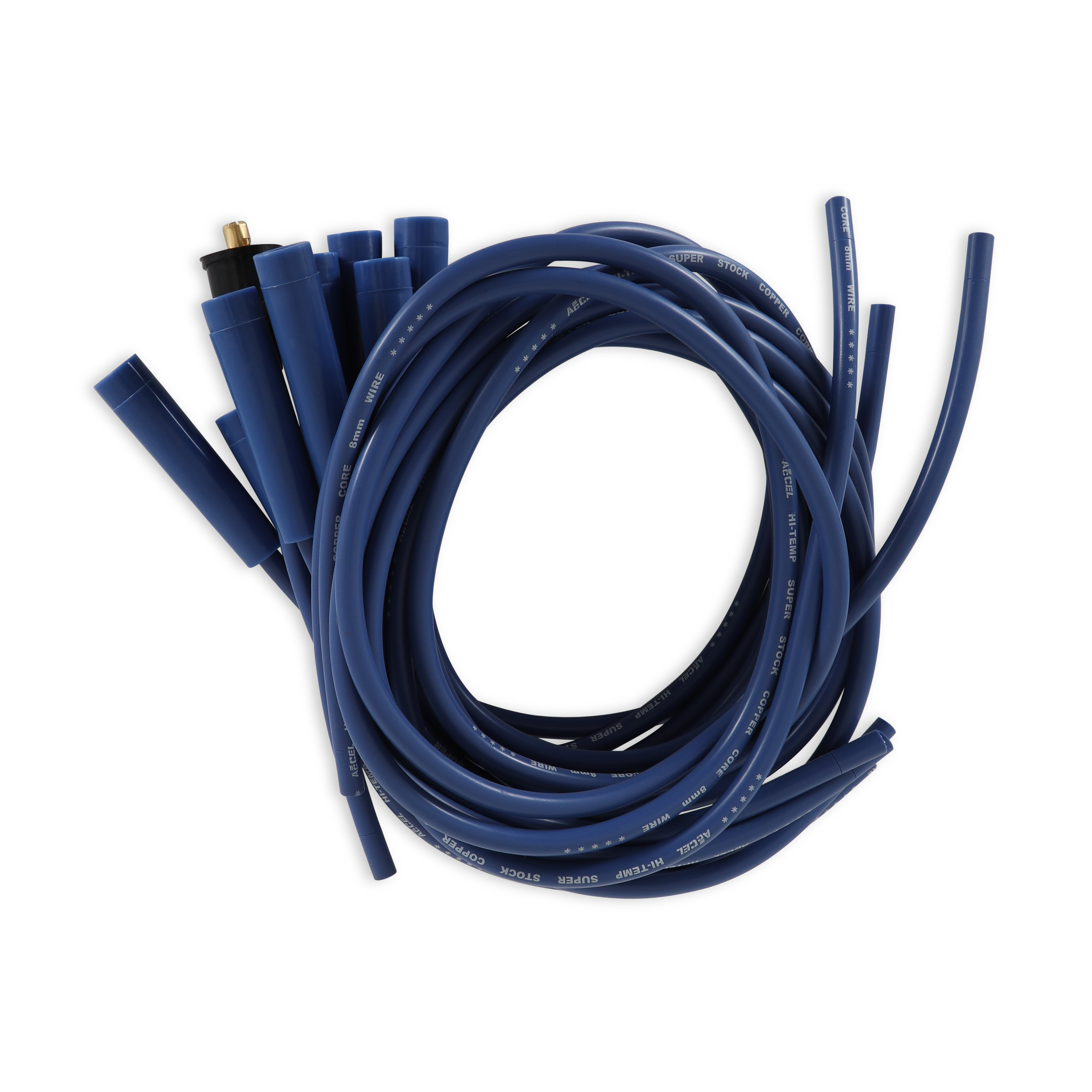 Picture of Accel 4038B Super Stock 8mm Spark Plug Wire Set - Copper Spiral Core - Blue