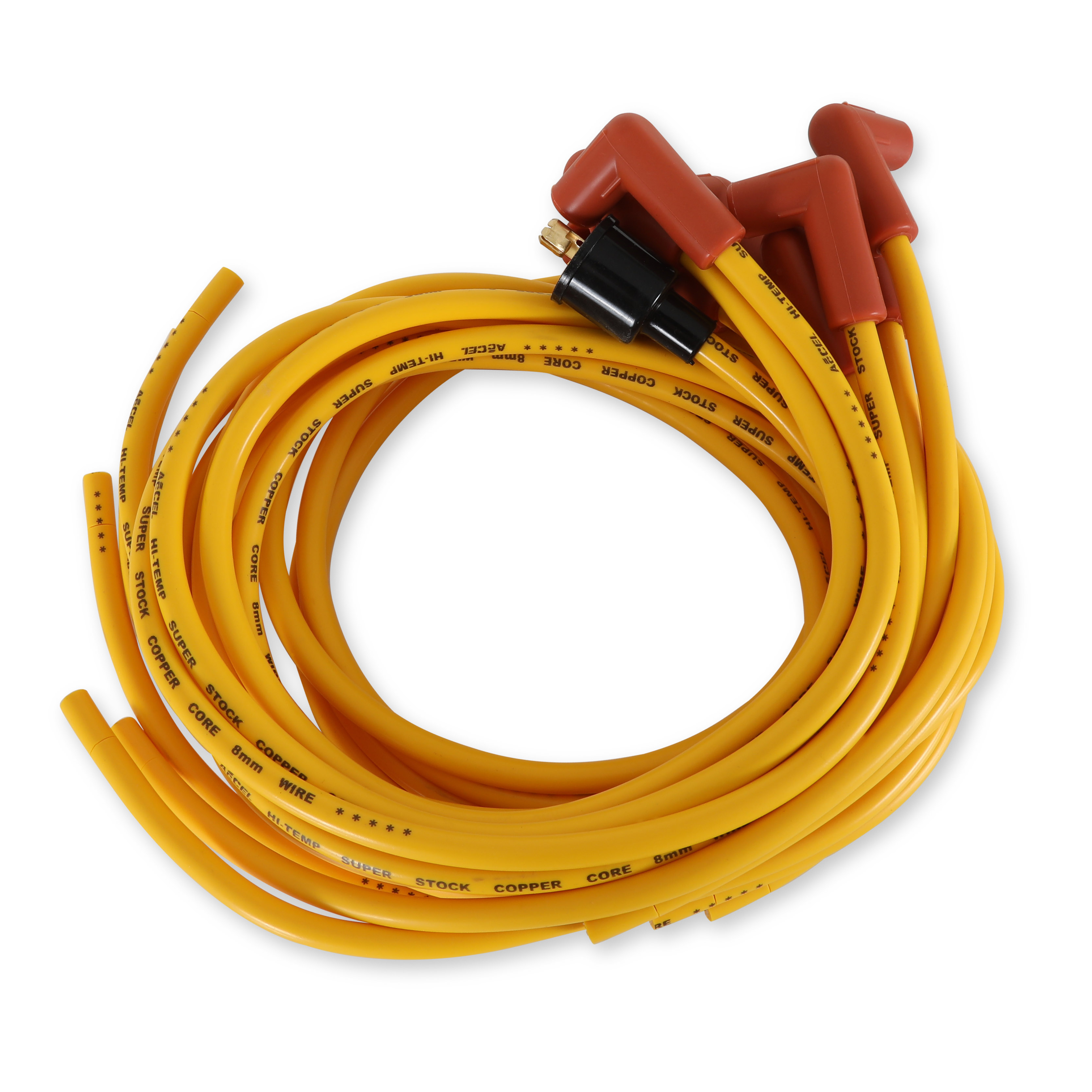 Picture of Accel 4039 8mm Spark Plug Wire Set - Yellow with Orange Boots