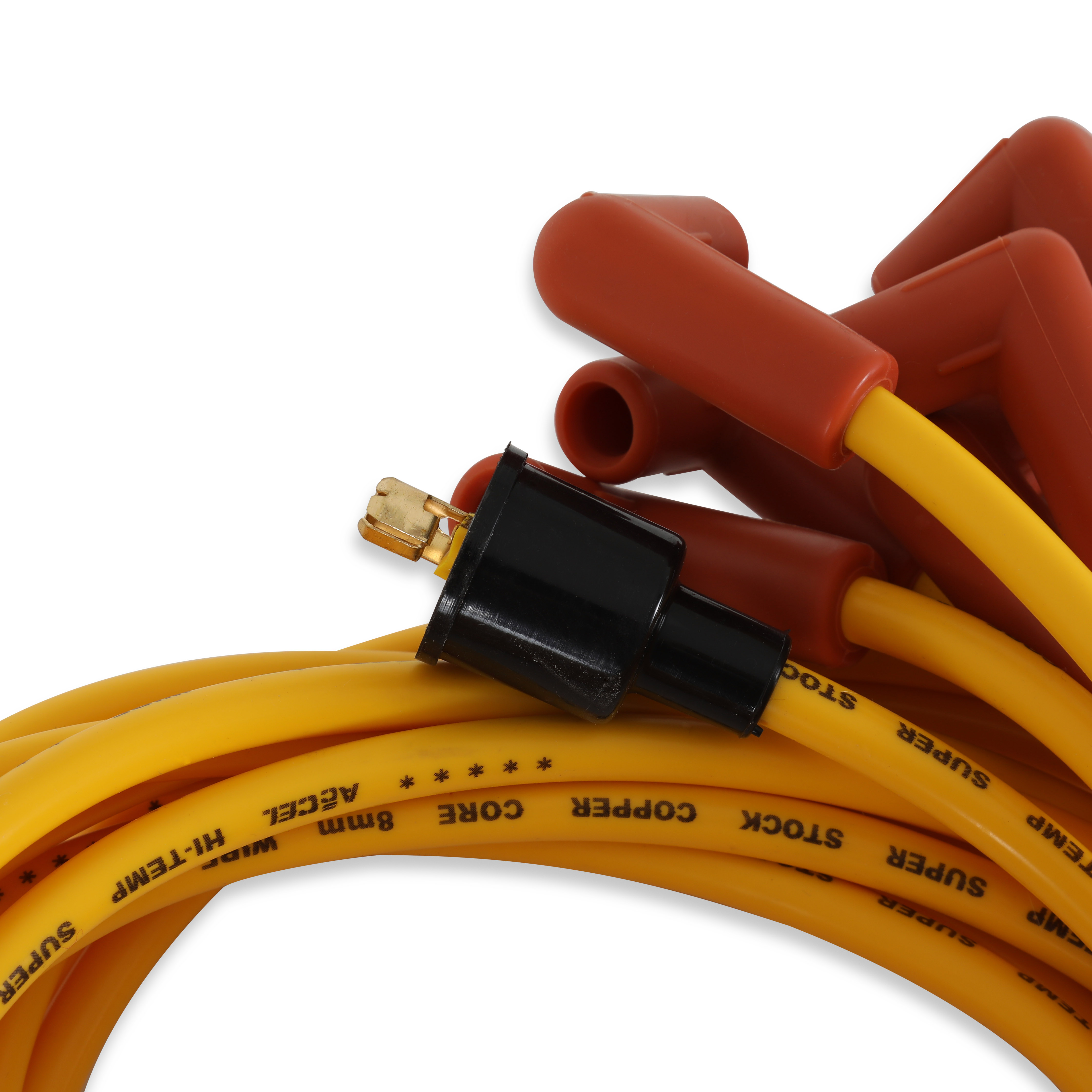 Picture of Accel 4039 8mm Spark Plug Wire Set - Yellow with Orange Boots