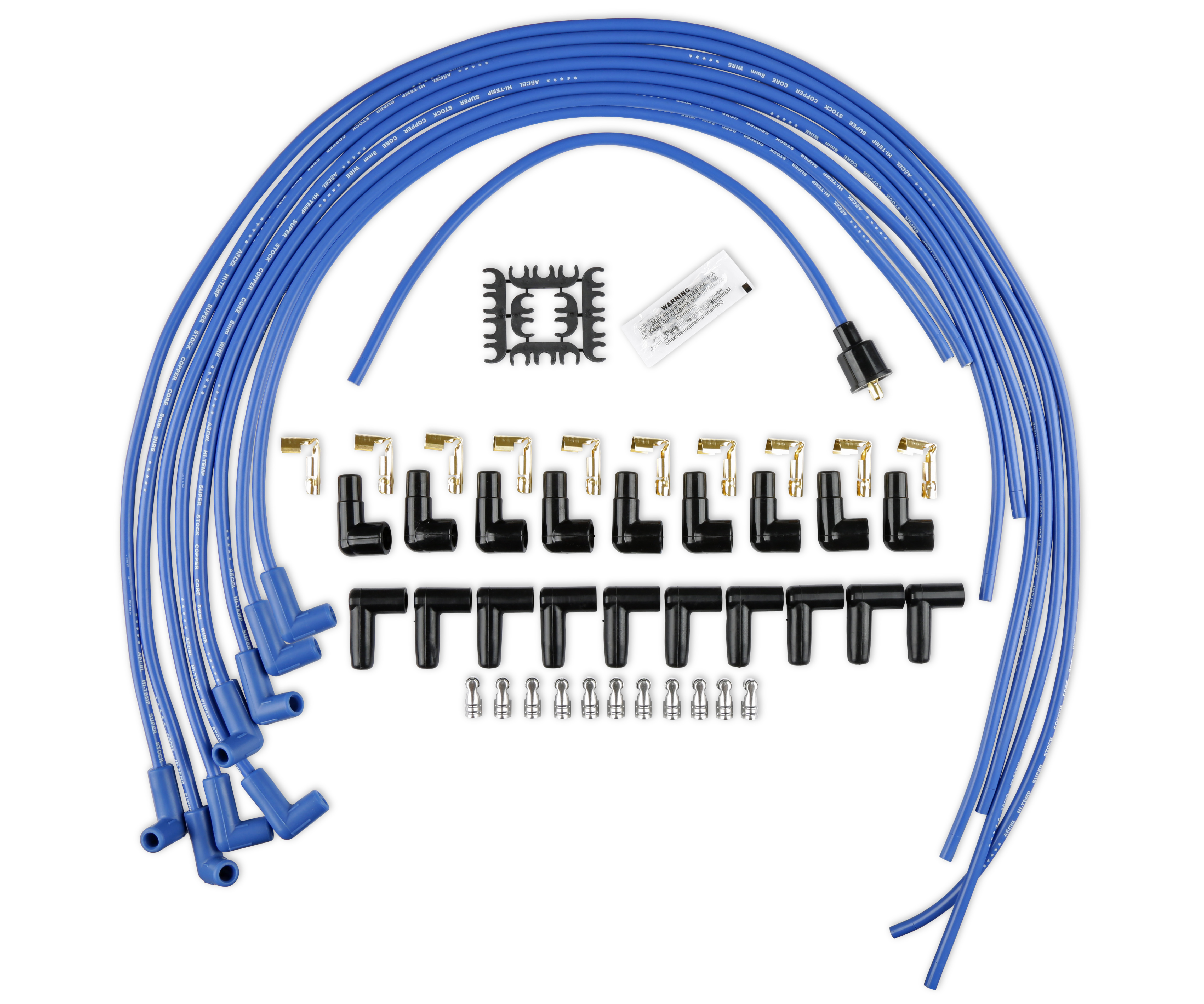 Picture of Accel 4039B Super Stock 8mm Spark Plug Wire Set - 90 Degree Boots - Blue
