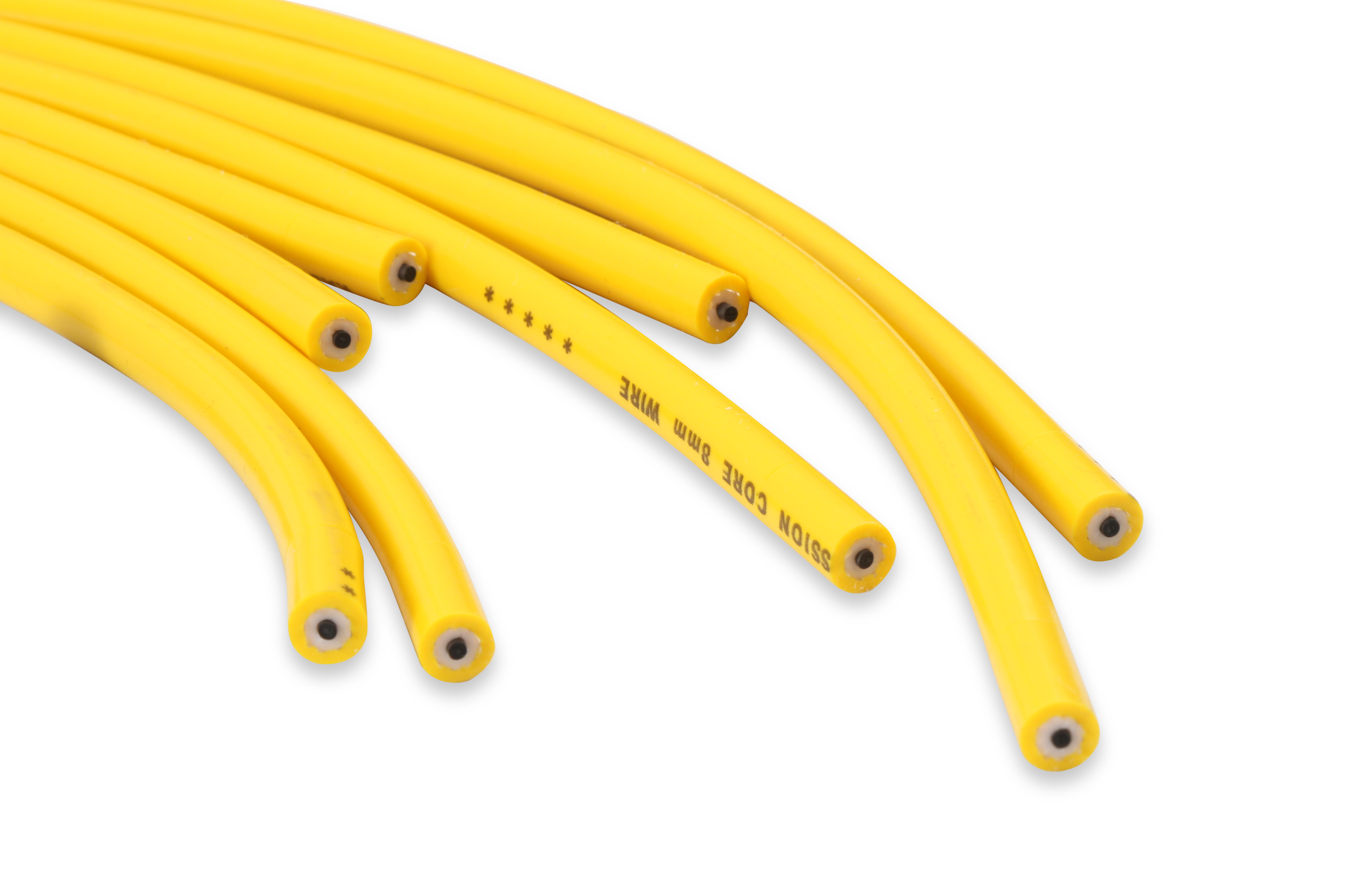 Picture of Accel 4040 8mm Spark Plug Wire Set - Yellow with Orange Straight Boots