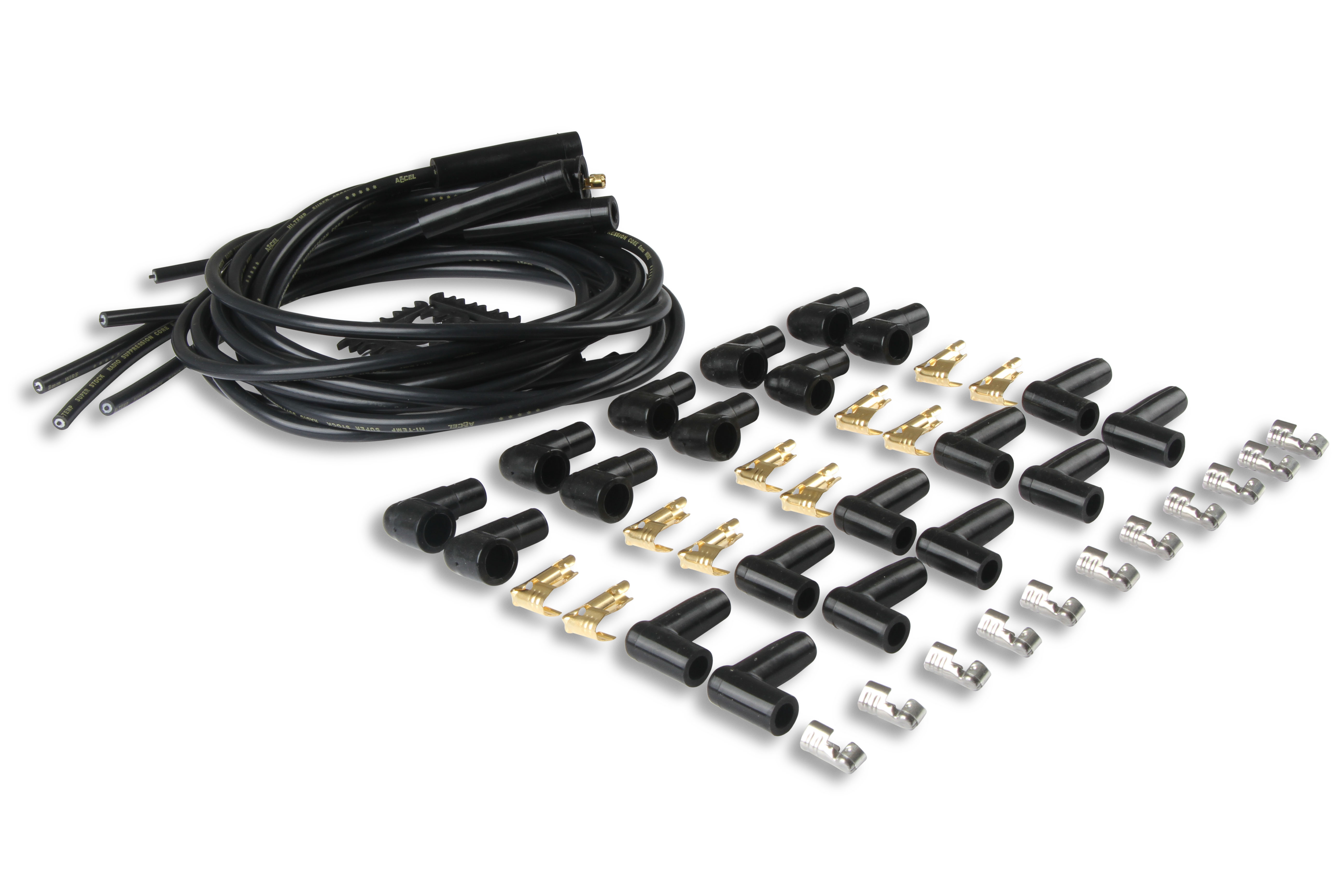 Picture of Accel 4040K 8mm Spark Plug Wire Set - Black with Straight Boots