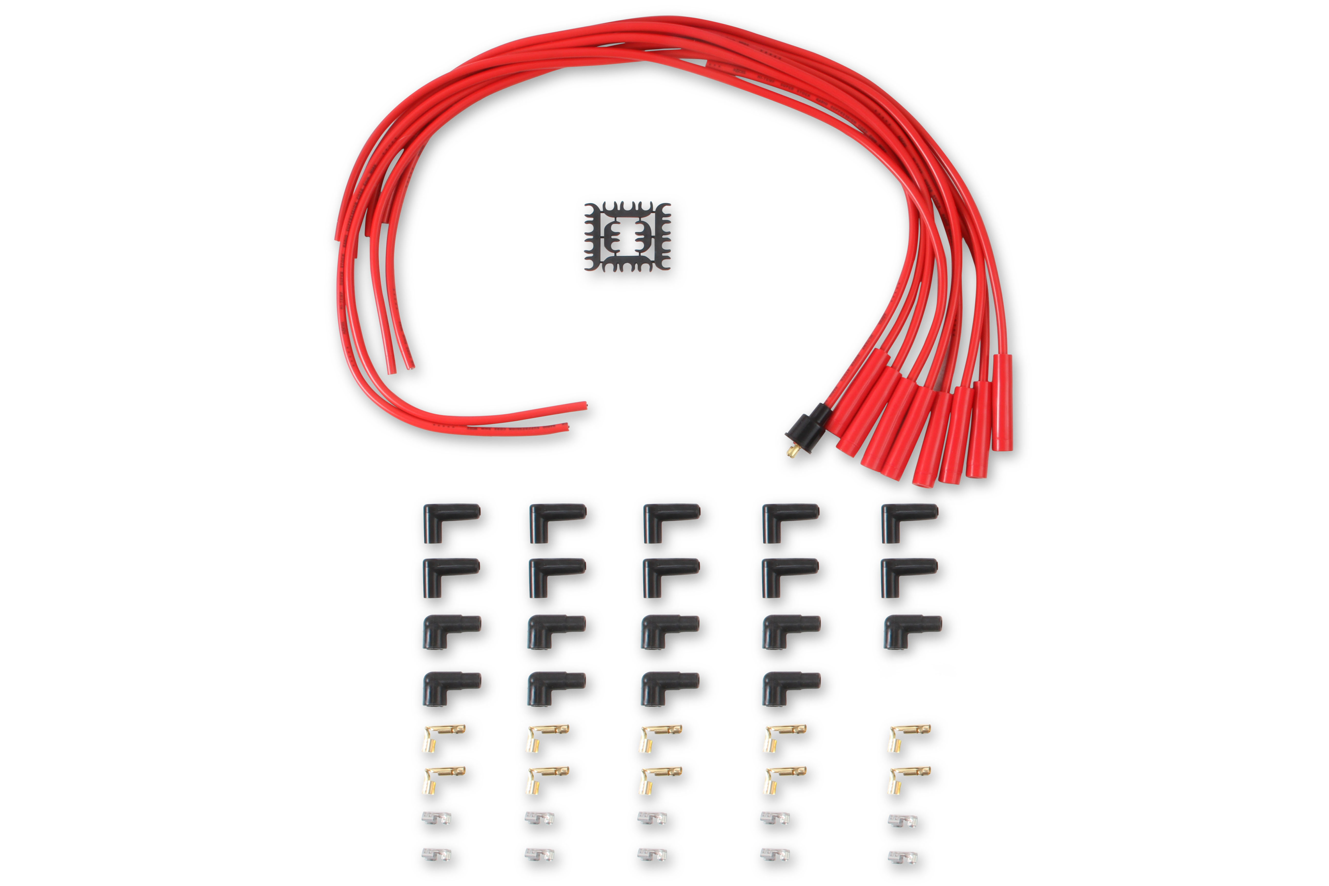 Picture of Accel 4040R 8mm Spark Plug Wire Set Red Silicone with Straight Boots