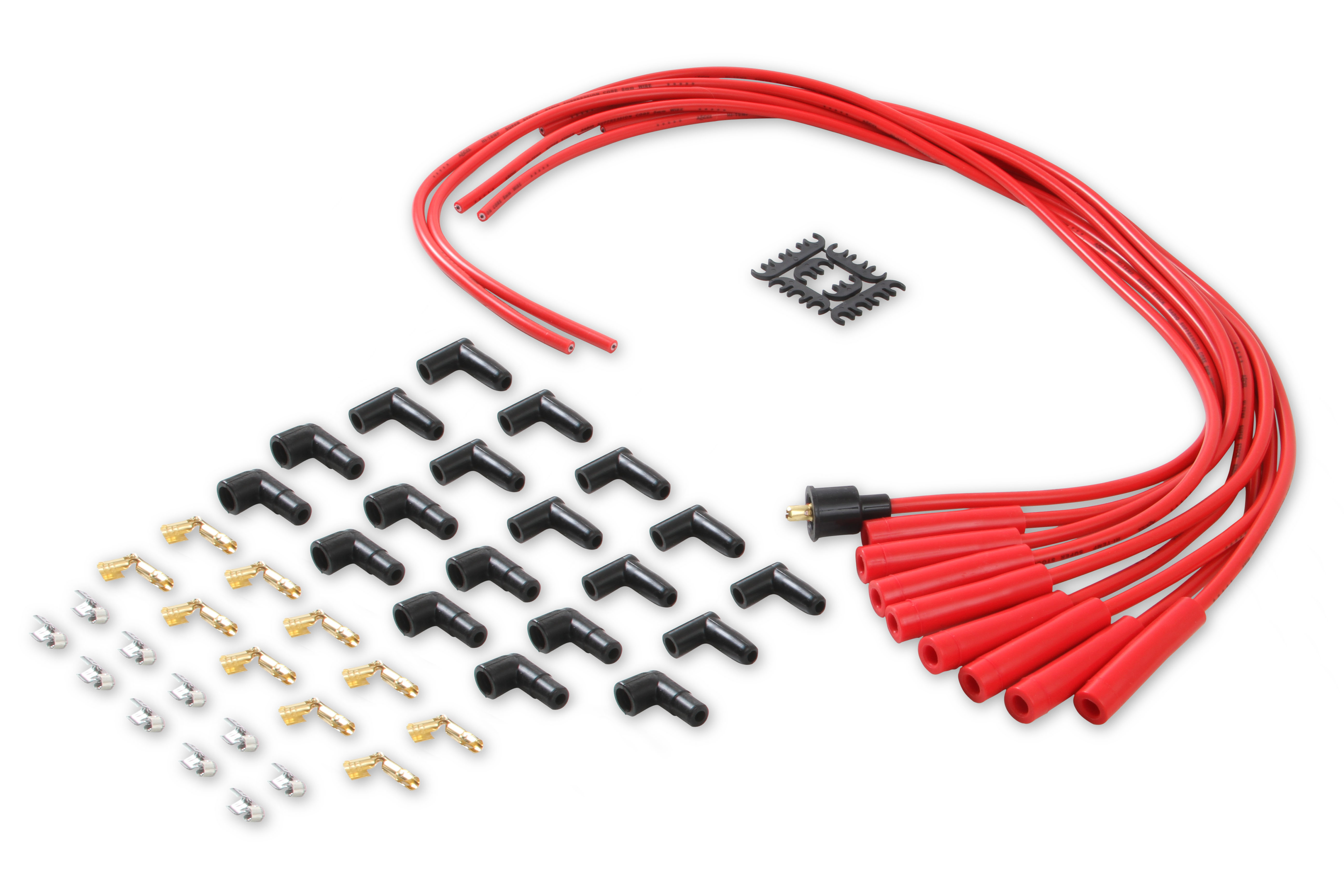 Picture of Accel 4040R 8mm Spark Plug Wire Set Red Silicone with Straight Boots
