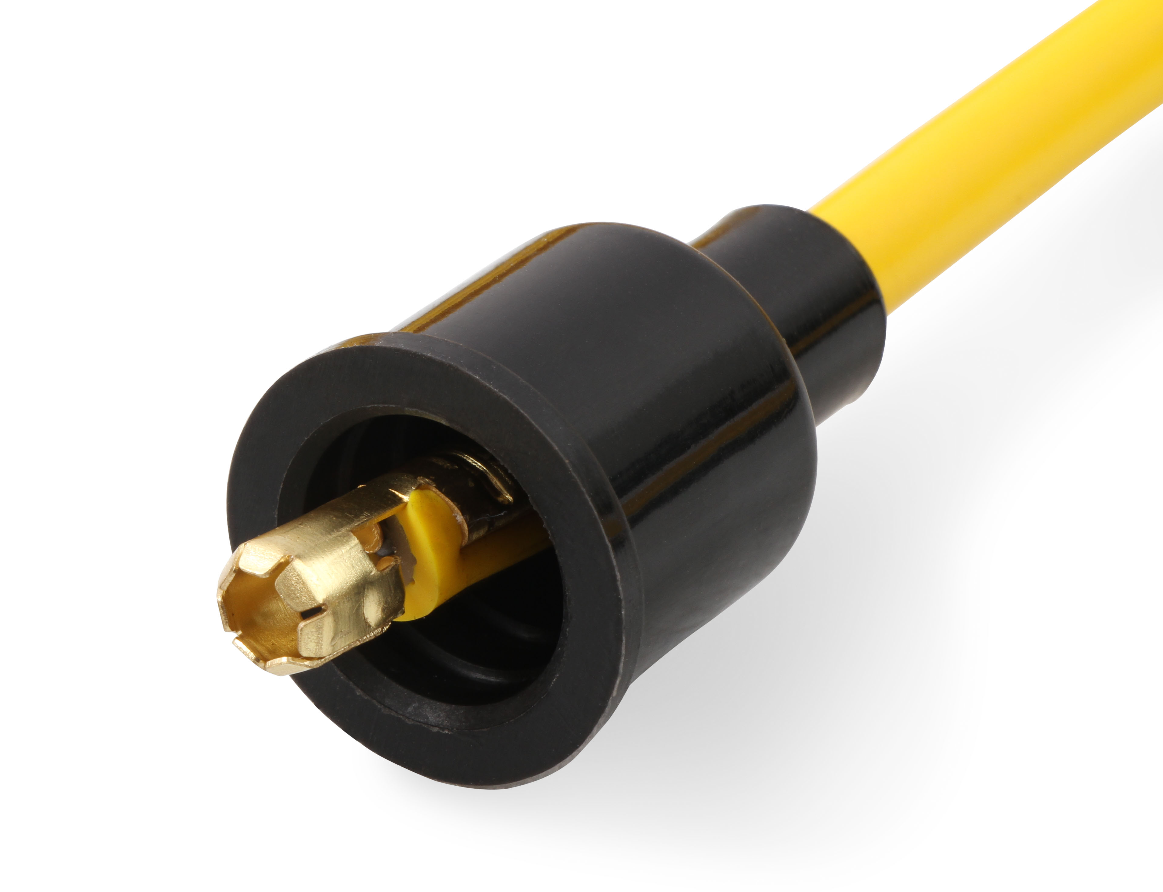 Picture of Accel 4041 8mm Spark Plug Wire Set - Yellow with Orange 90Â° Boots