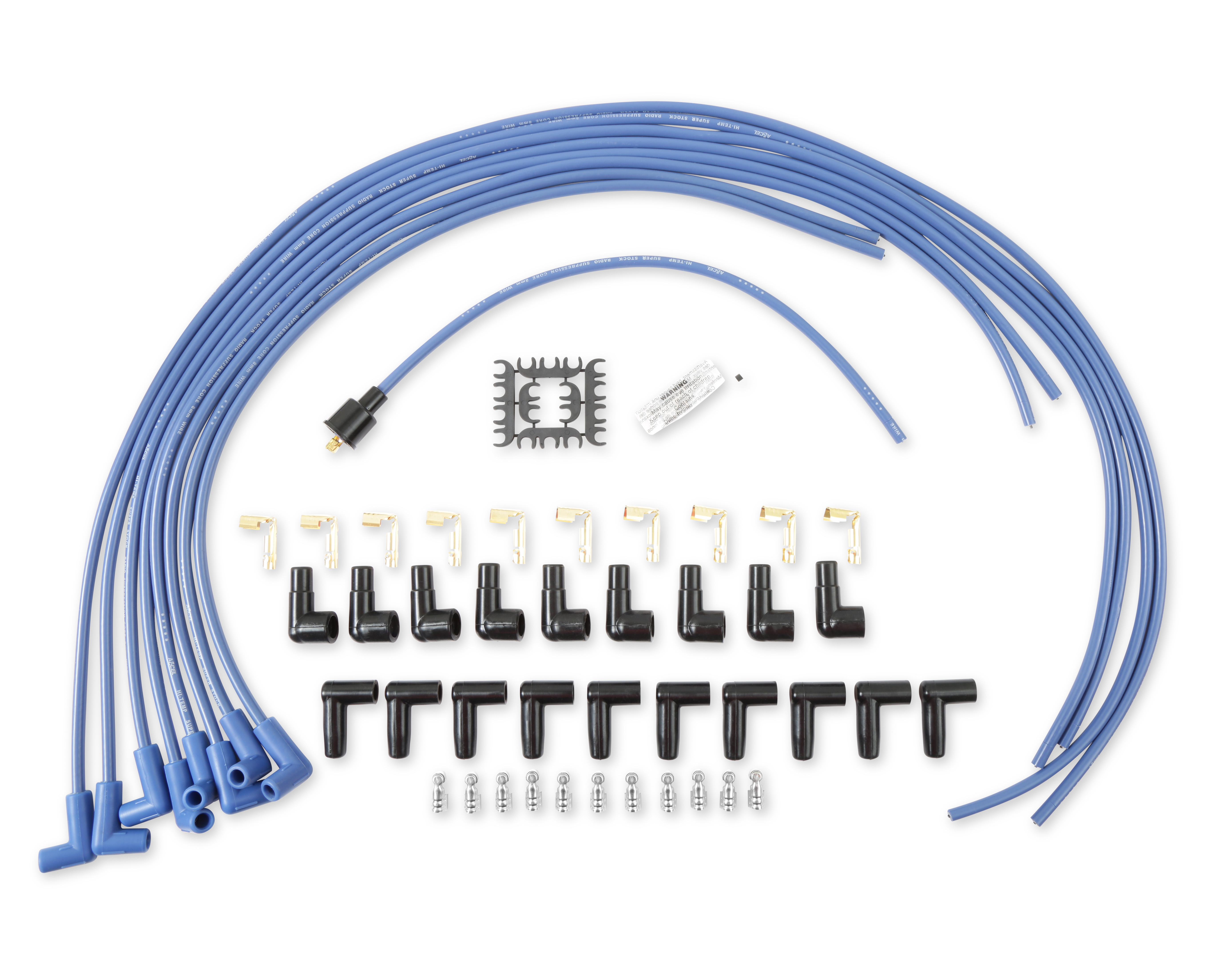 Picture of Accel 4041B 8mm Spark Plug Wire Set Blue with 90 Degree Boots