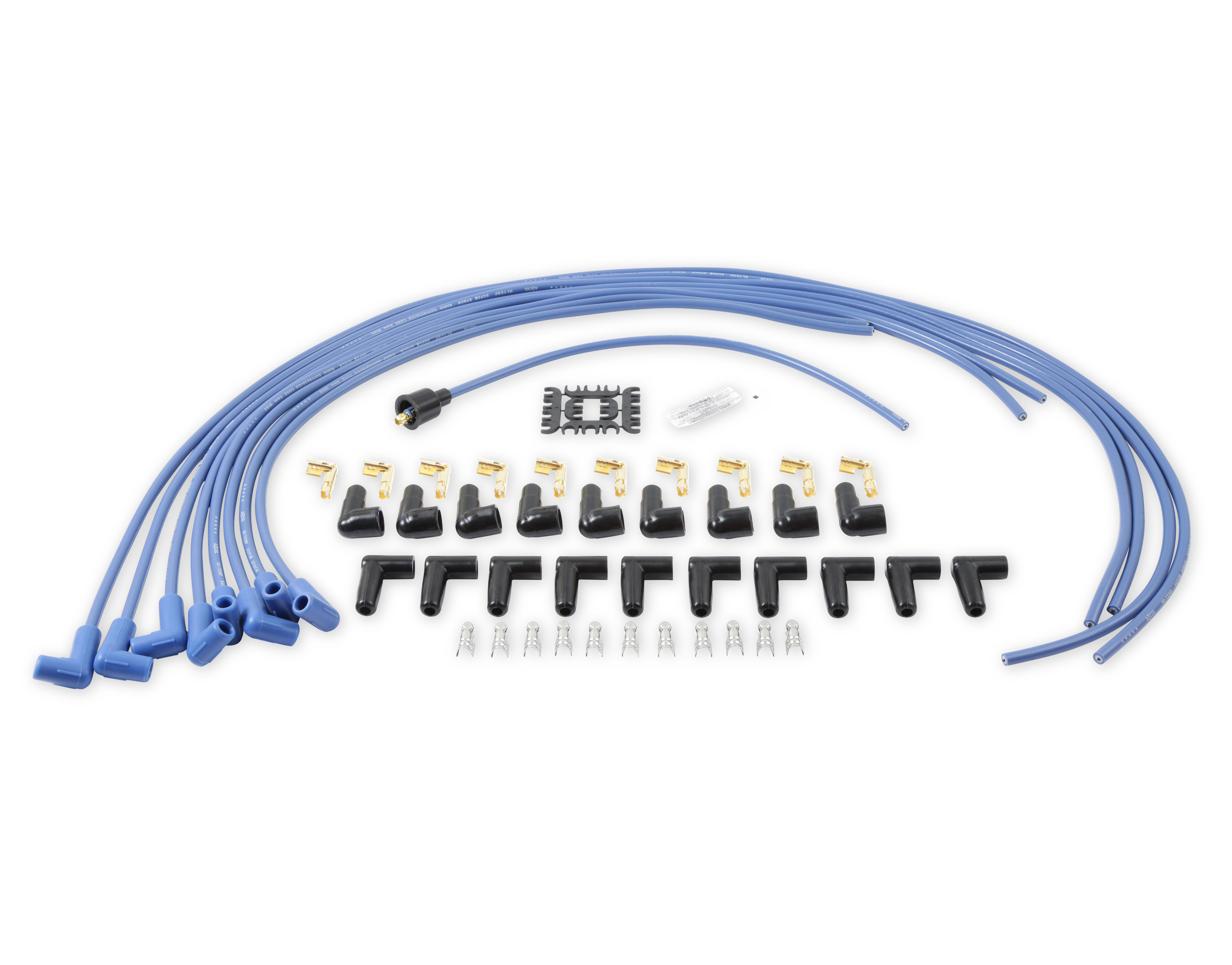Picture of Accel 4041B 8mm Spark Plug Wire Set Blue with 90 Degree Boots