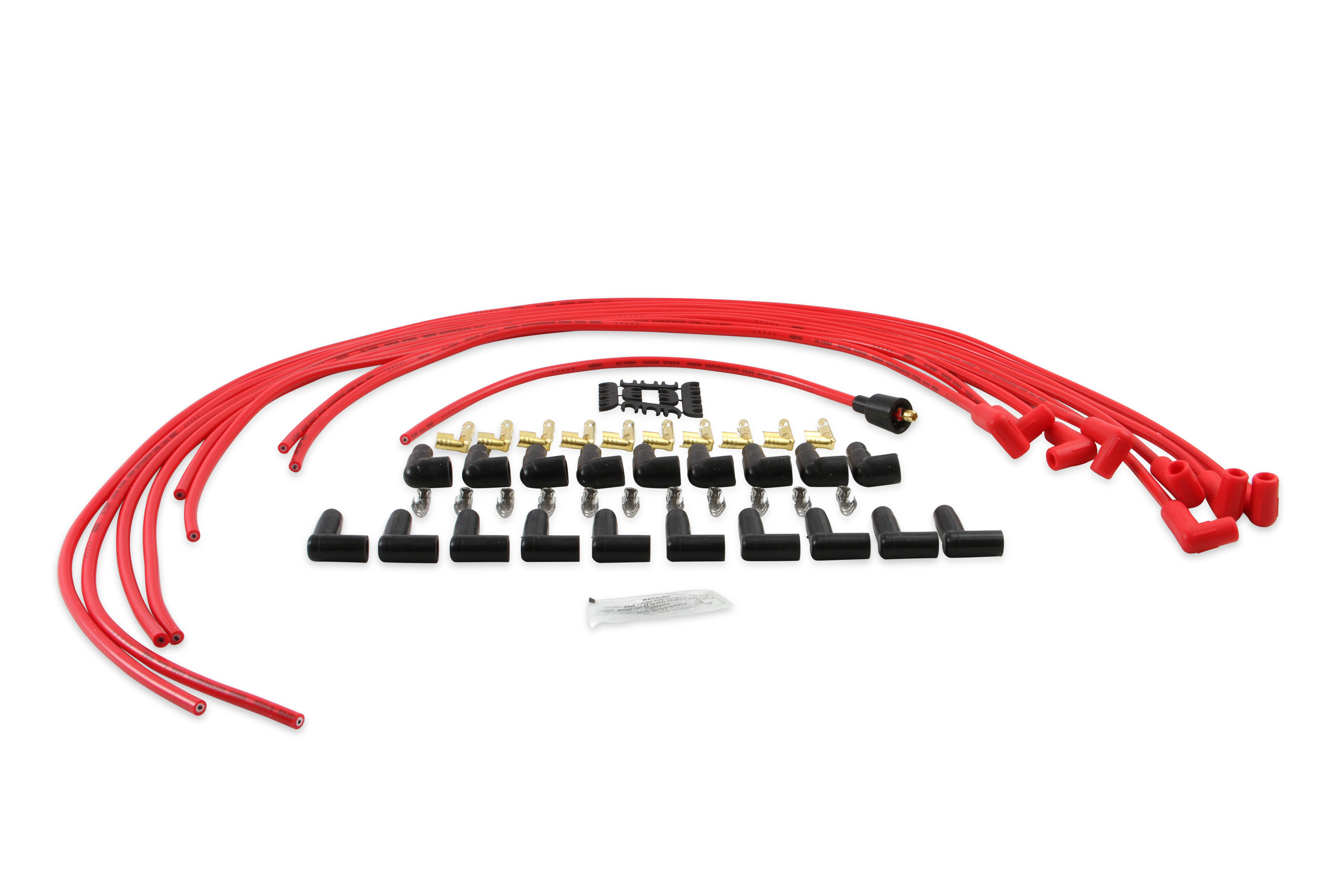 Picture of Accel 4041R 8mm Super Stock Spark Plug Wire Set - Universal Graphite Core with 90° Boots
