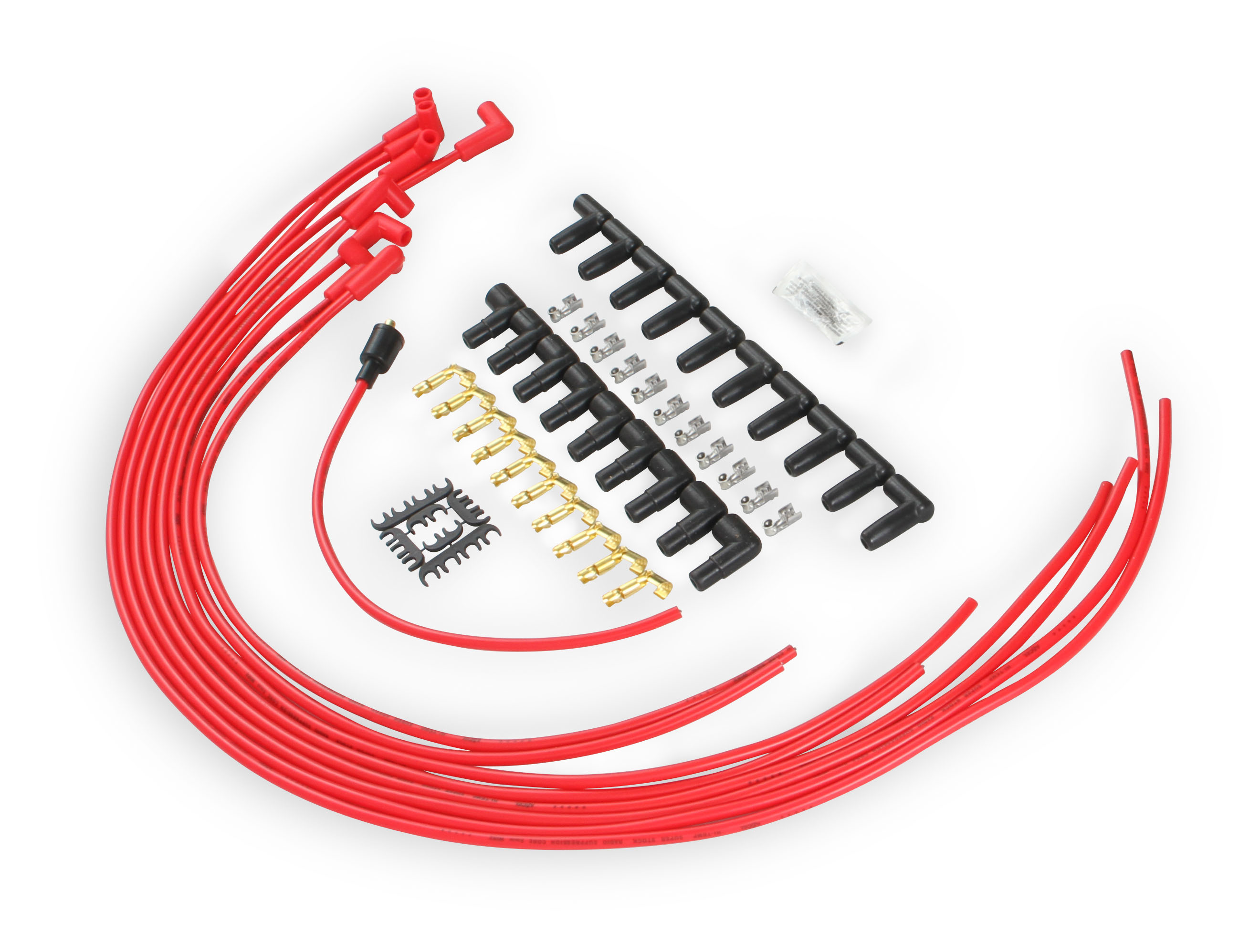 Picture of Accel 4041R 8mm Super Stock Spark Plug Wire Set - Universal Graphite Core with 90° Boots