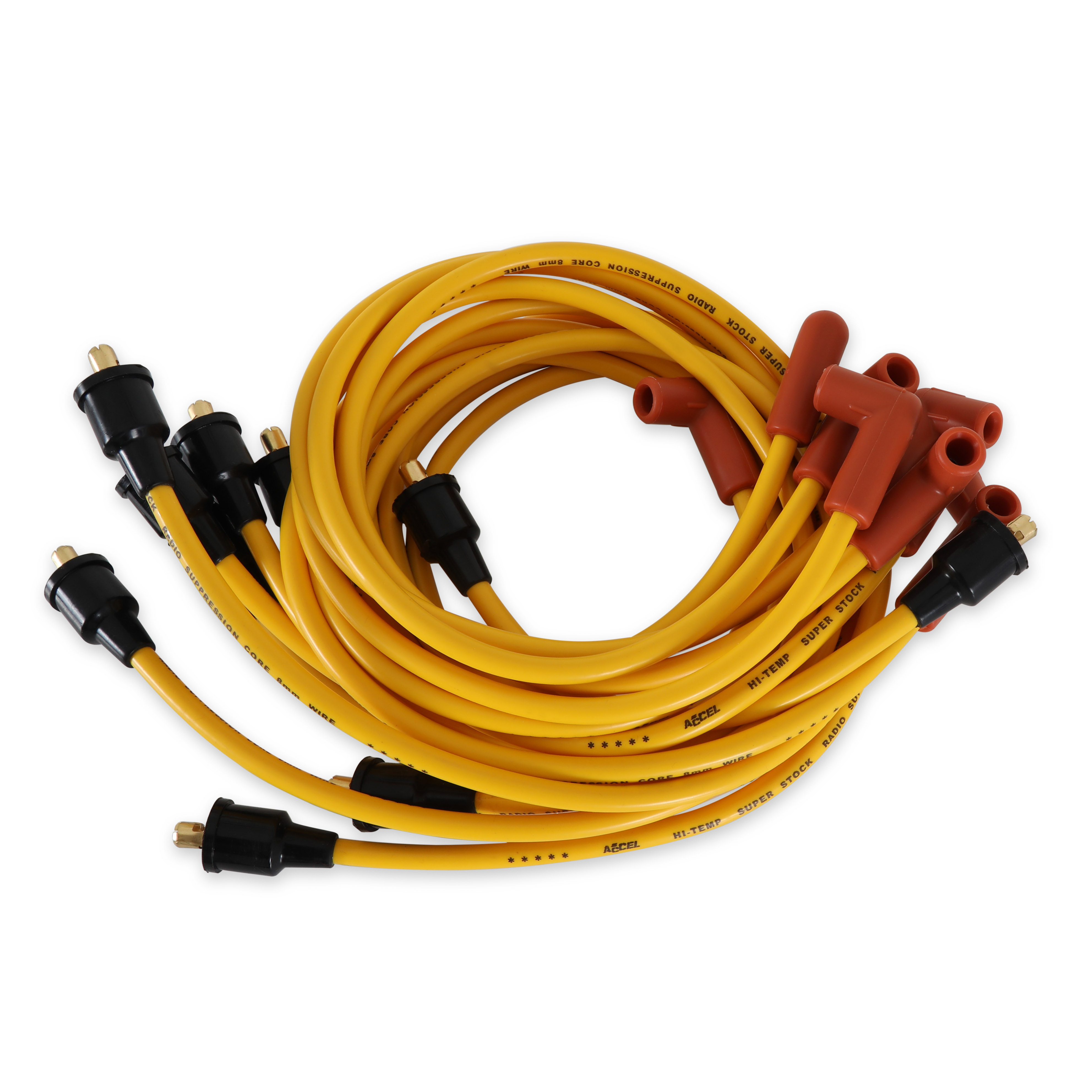 Picture of Accel 4042 Super Stock 8mm Spark Plug Wire Set Chevy GMC V8 1955-74 Yellow