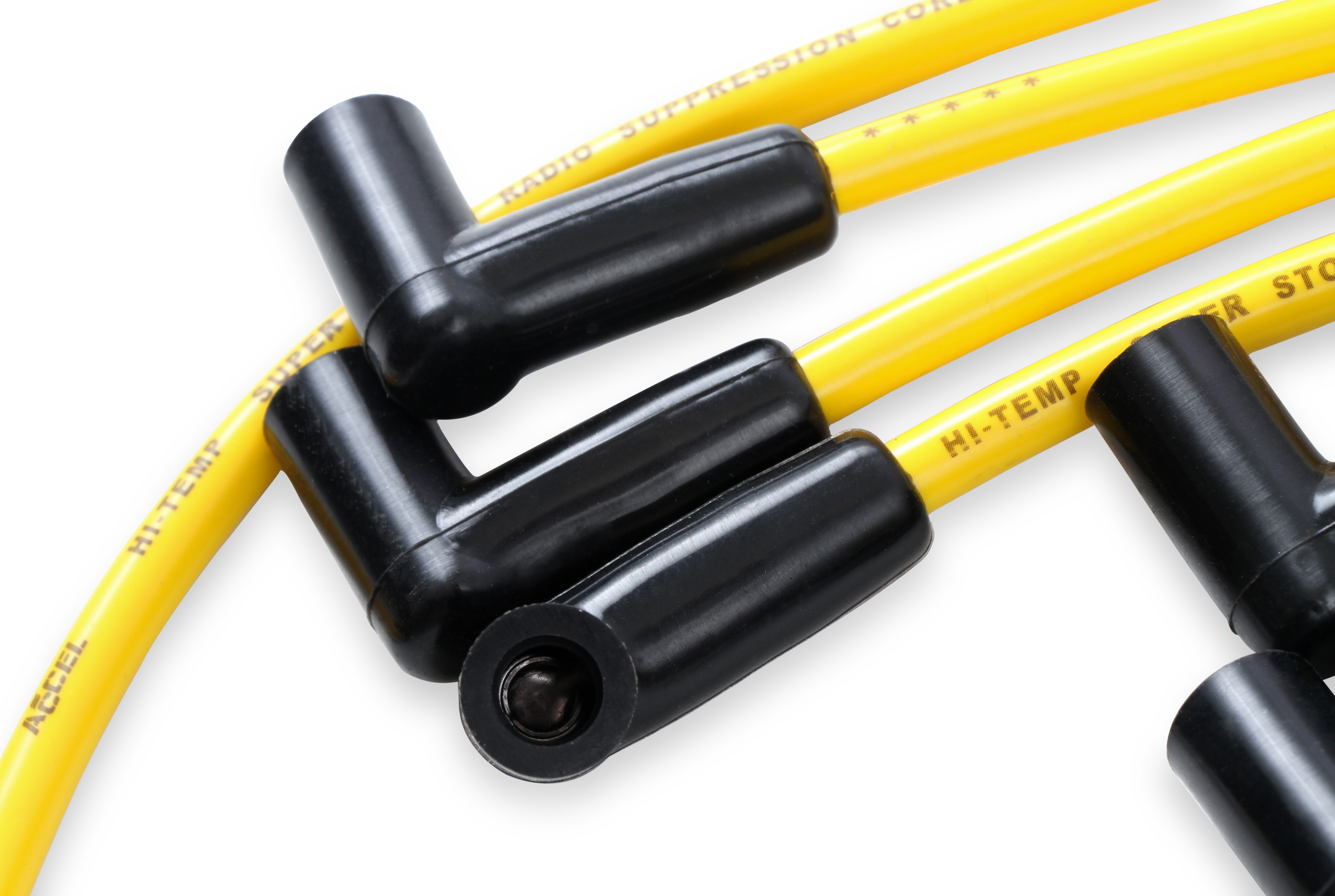 Picture of Accel 4048 8mm Spark Plug Wire Set - Yellow HEI Style Boots