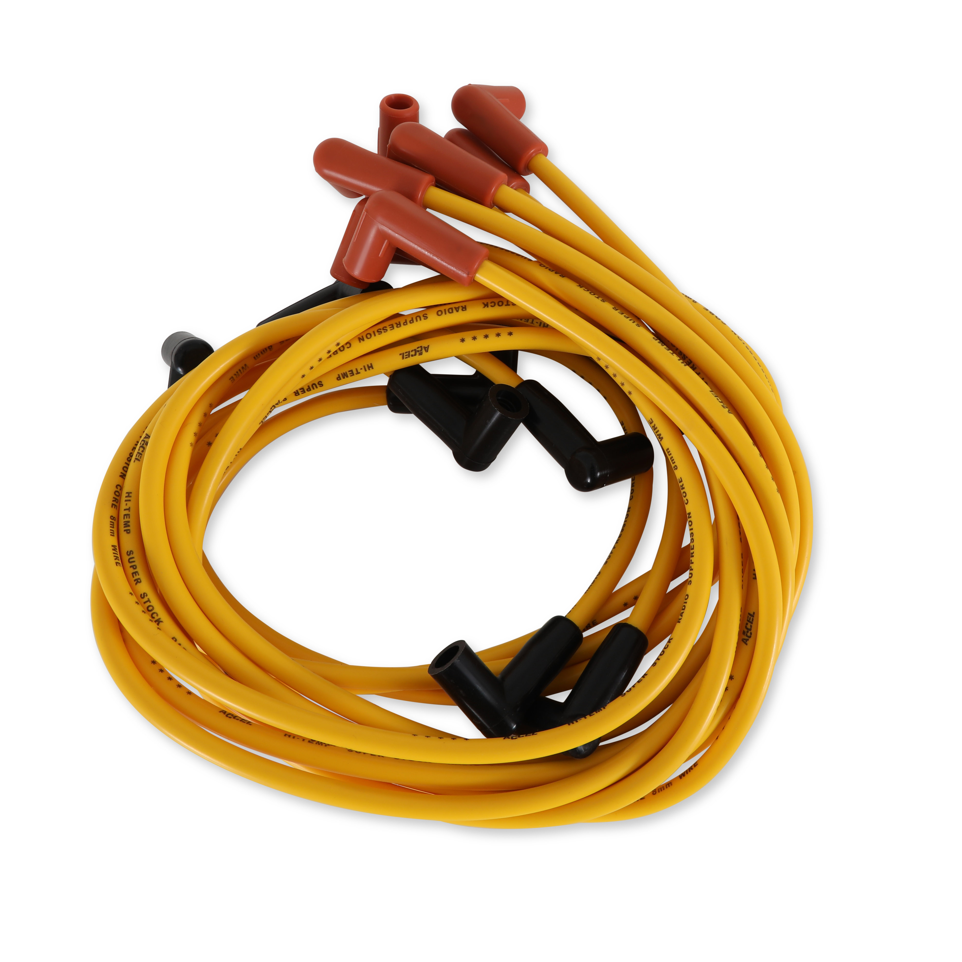Picture of Accel 4050 Super Stock 8mm Spark Plug Wire Set - Chevy 5.0L 5.7L 1975-82 Yellow