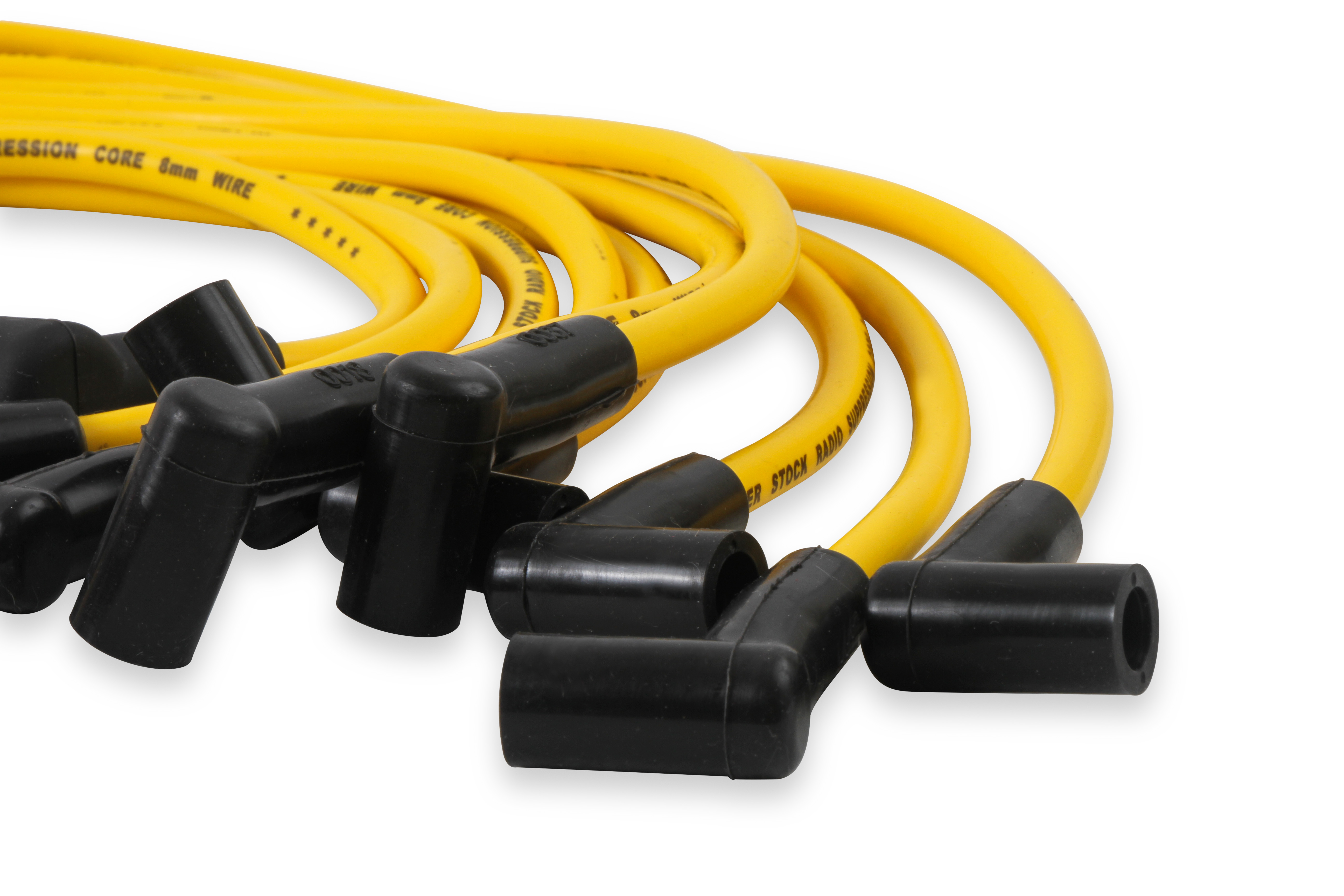 Picture of Accel 4056 8mm Spark Plug Wire Set Custom Fit with Graphite Core HEI Boots Yellow