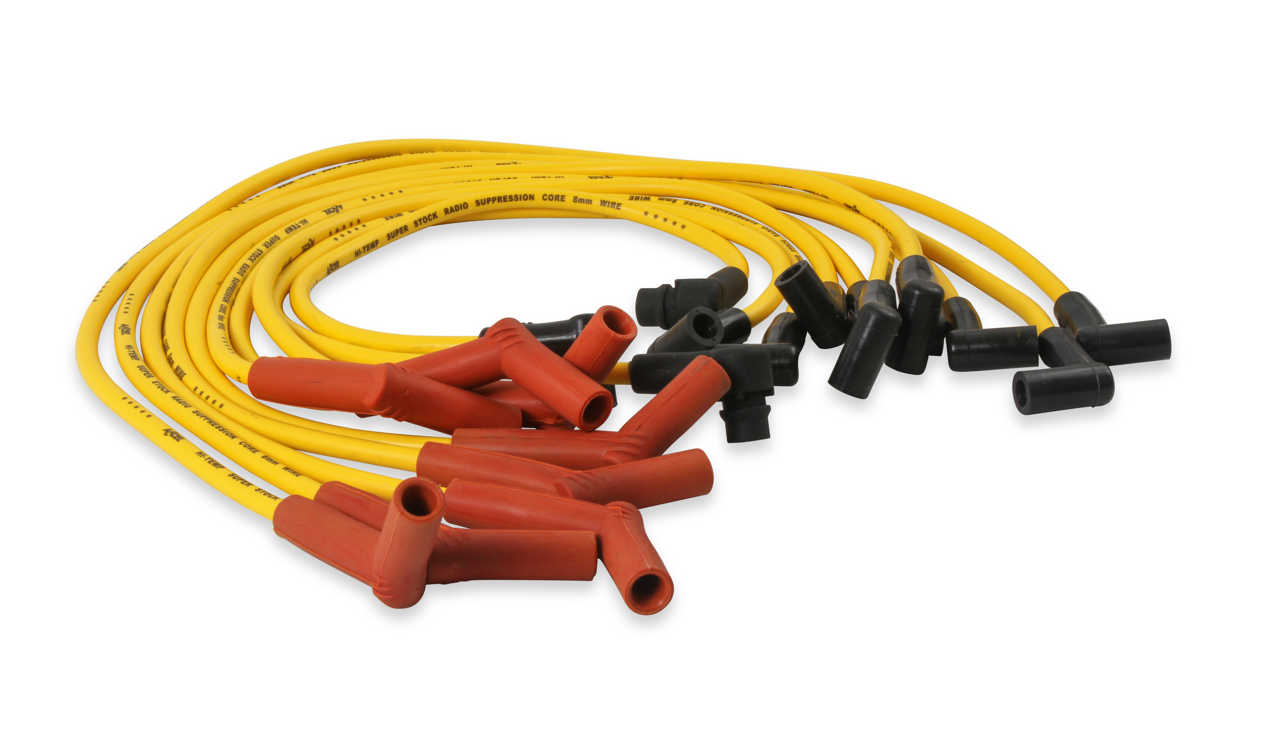 Picture of Accel 4056 8mm Spark Plug Wire Set Custom Fit with Graphite Core HEI Boots Yellow
