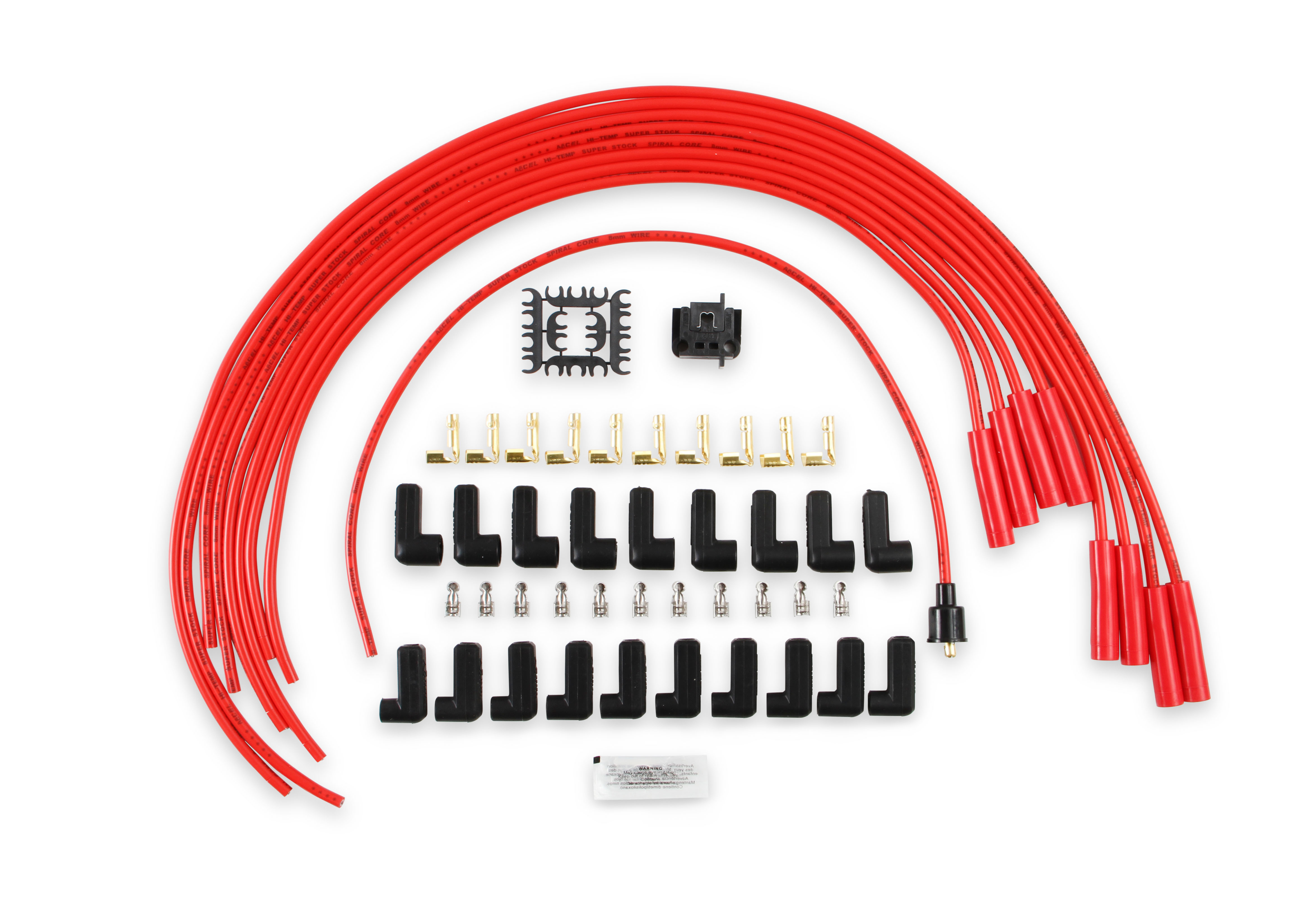 Picture of Accel 5040R 8mm Universal Spark Plug Wire Set - Red with Straight Boots