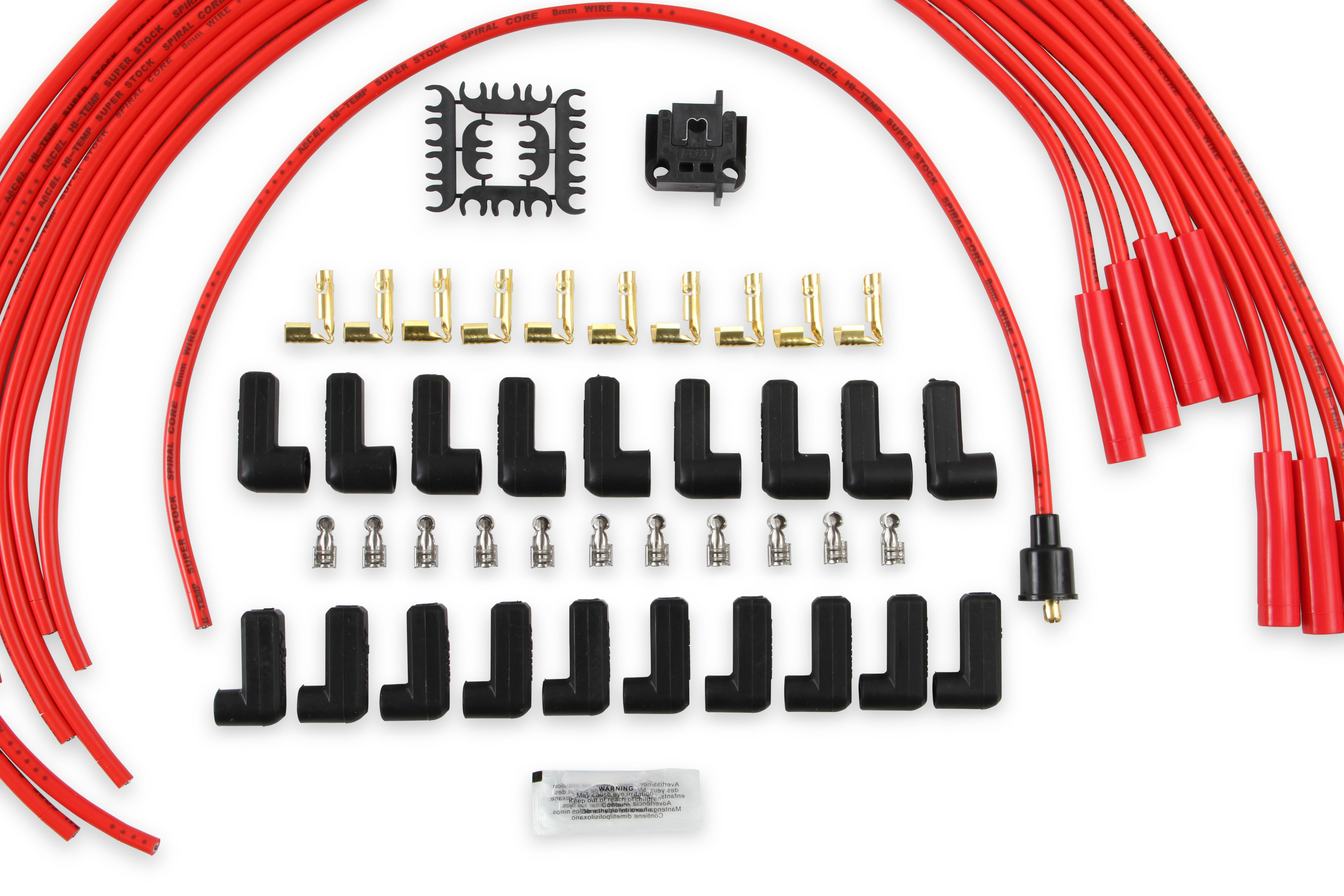 Picture of Accel 5040R 8mm Universal Spark Plug Wire Set - Red with Straight Boots