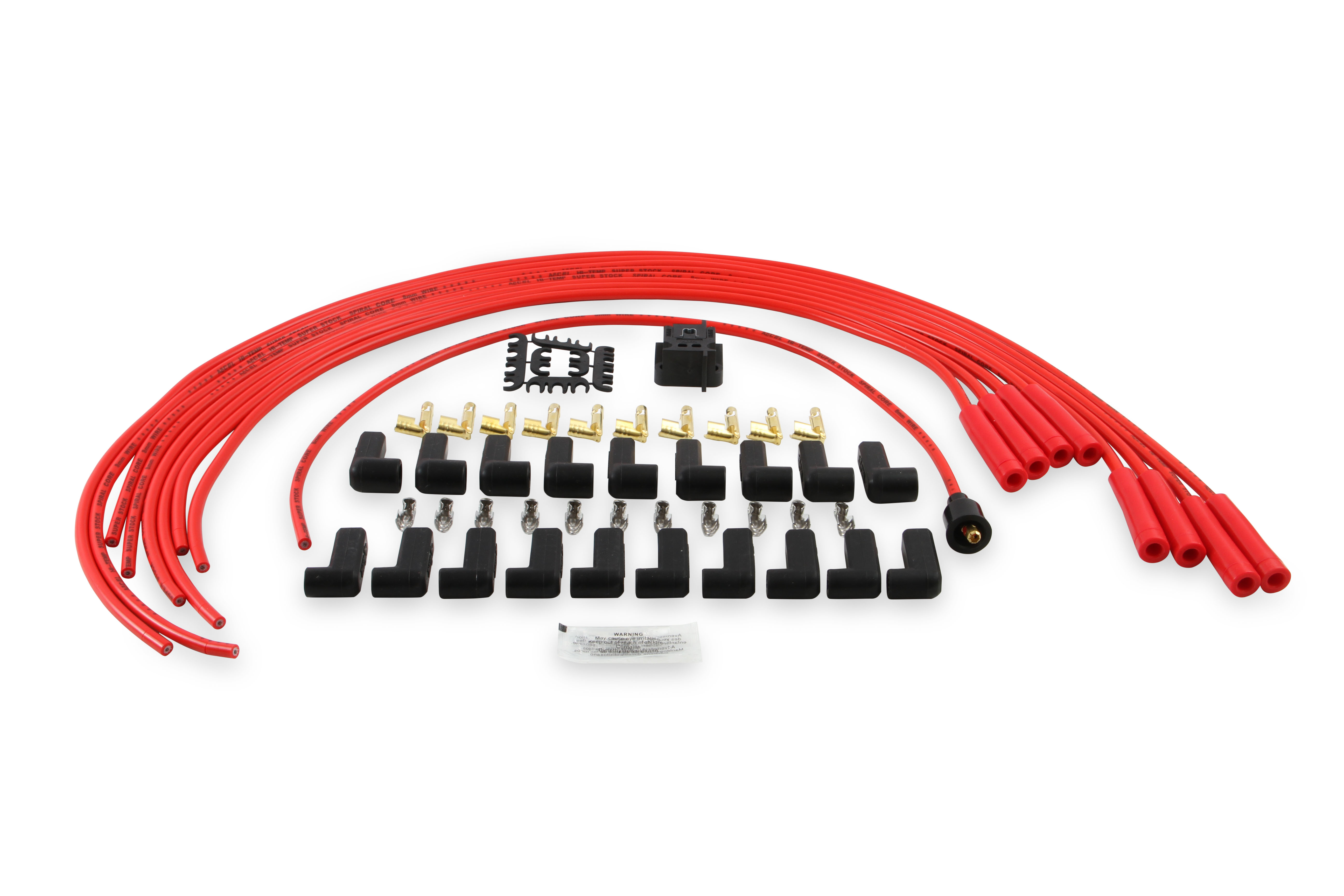 Picture of Accel 5040R 8mm Universal Spark Plug Wire Set - Red with Straight Boots