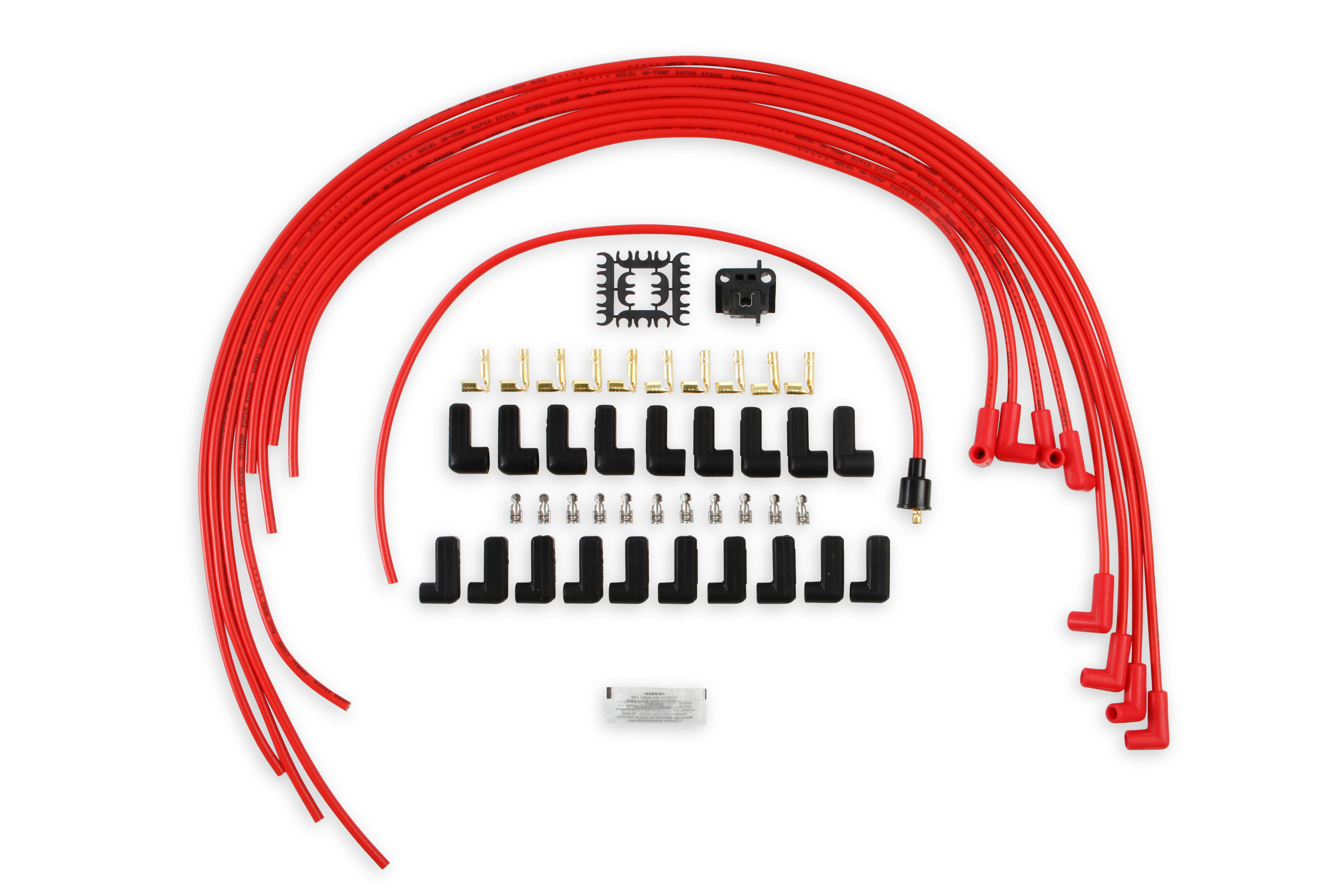 Picture of Accel 5041R 8mm Universal Spark Plug Wire Set - Red with 90° Boots