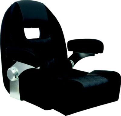 Springfield Marine 1042035-BLK KingPin Console Helm Seat with Flip-Up Bolster Black
