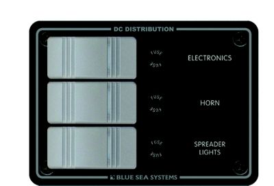 Blue Sea Systems 8054-BSS Contura 3-Position Rocker Switch Panel 12V DC Water Resistant Gray