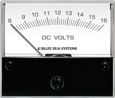 Blue Sea Systems 8003-BSS DC Analog Voltmeter 8-16V with Backlight