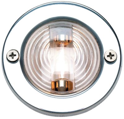 Seachoice 05391 3-Inch Transom Stern Light with Stainless Steel Flange