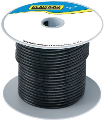 Seachoice 8TC-BLACK-100 Tinned Copper Marine Wire 8 AWG Black 100 Foot