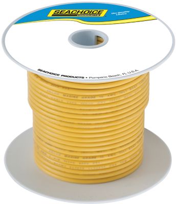 Seachoice 10TC-YELLOW-100 Tinned Copper Marine Wire 10 AWG Yellow 100 Foot