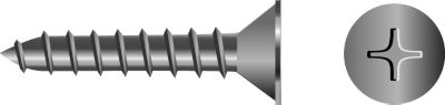 Seachoice RP-SC0633 Phillips Flat Head Self-Tapping Screws #10 x 1/2" Stainless Steel