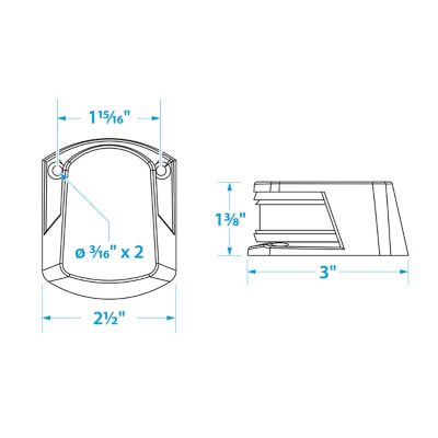 Seachoice 50-04981 Chrome Bi-Color Bow Navigation Light 2.75 Inch