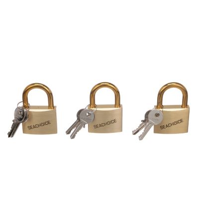 Seachoice 37331 Seachoice Solid Brass Padlock, 2 in., Set of 3 Keyed Alike