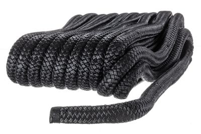 Seachoice 47221 Double-Braid Nylon Dock Line 3/4" x 50 ft with Eye Splice Black