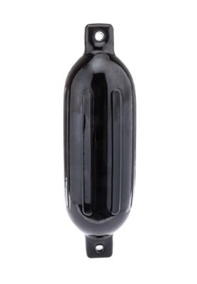 Seachoice DE79236S Twin Eye Ribbed Boat Fender Black 6.5" x 23"