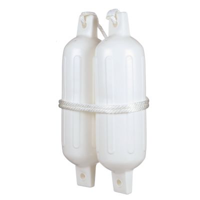 Seachoice DE77201S Twin Eye Ribbed Fender Kit White 5.5 x 20 Inch