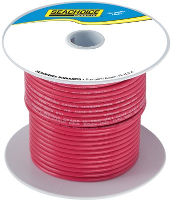 Seachoice 8TC-RED-100 Tinned Copper Marine Wire 8 AWG Red 100 Feet