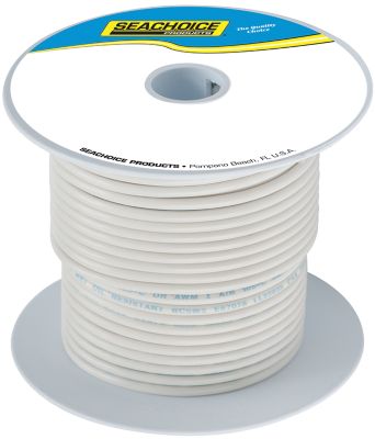 Seachoice 14TC-WHITE-100 Tinned Copper Marine Wire 14 AWG White 100 Foot