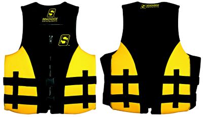 Seachoice 85126 Evoprene Multi-Sport Life Jacket Adult Large USCG Level 70 Yellow/Black