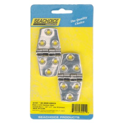 Seachoice 34101 Marine-Grade Door Hinges 316 Stainless Steel 3x1.5 Inch Pair