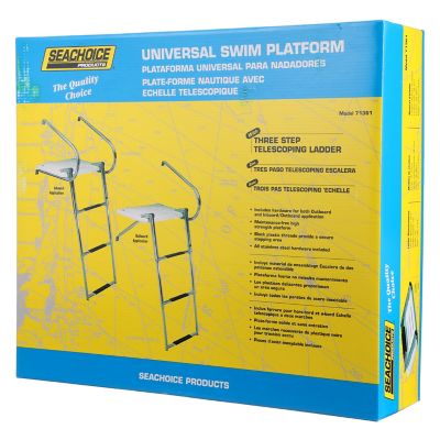 Seachoice 71361 Universal Swim Platform with 3-Step Telescoping Ladder