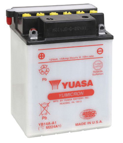 Picture of Yuasa Batteries YUAM224A1IND Yumicron Conventional Battery - YB14A-A1 12V